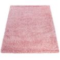 paco home hoogpolige loper glamour 300 tapijtloper, unikleurig, met zacht glansgaren, ideaal in de hal  slaapkamer roze