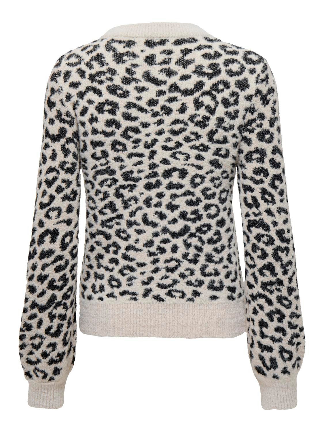 JDY Gebreide trui JDYLORRAINE ANIMAL L/S PULLOVER KNT NOOS