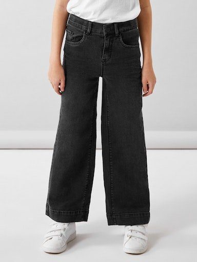 Name It Wijde jeans NKFROSE HW WIDE JEANS 1356-ON NOOS meisjes jeans maat 152 zwart