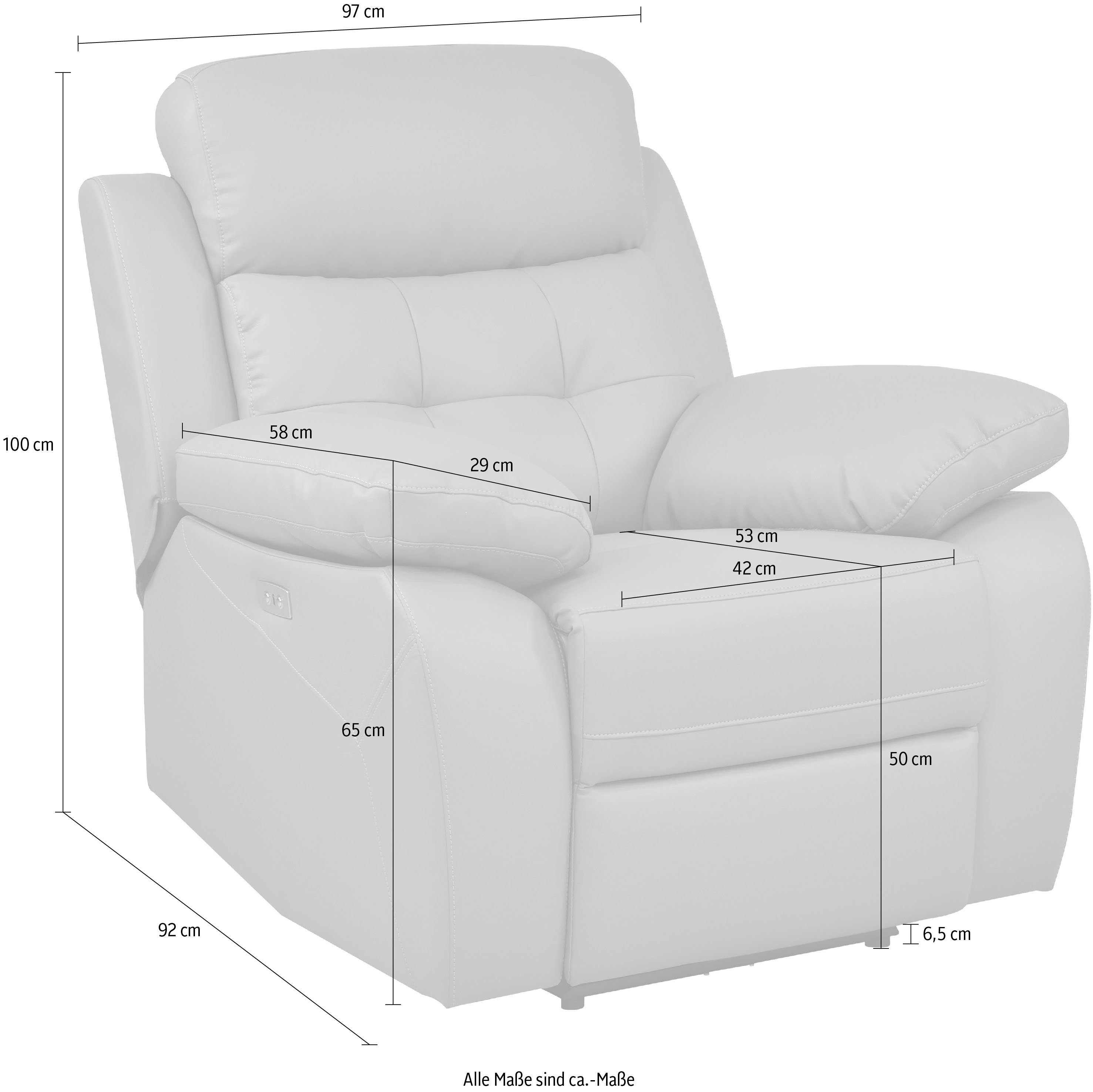 Home affaire Relaxfauteuil Lannilis, fauteuil met slaapfunctie, TV-stoel voor woonkamer