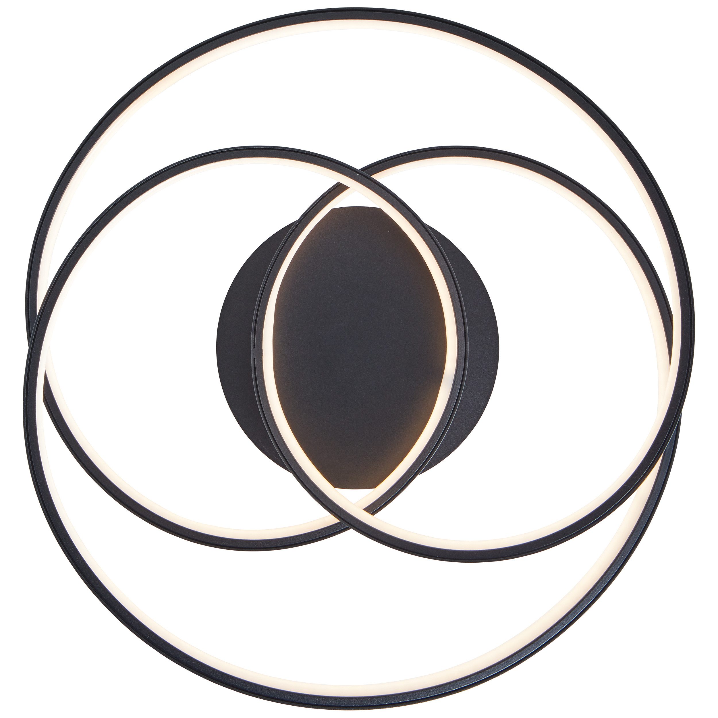 Brilliant Leuchten Plafondlamp Labyrint Ø 39,5 cm, in elkaar grijpende cirkels, metaal/acryl (1 stuk)