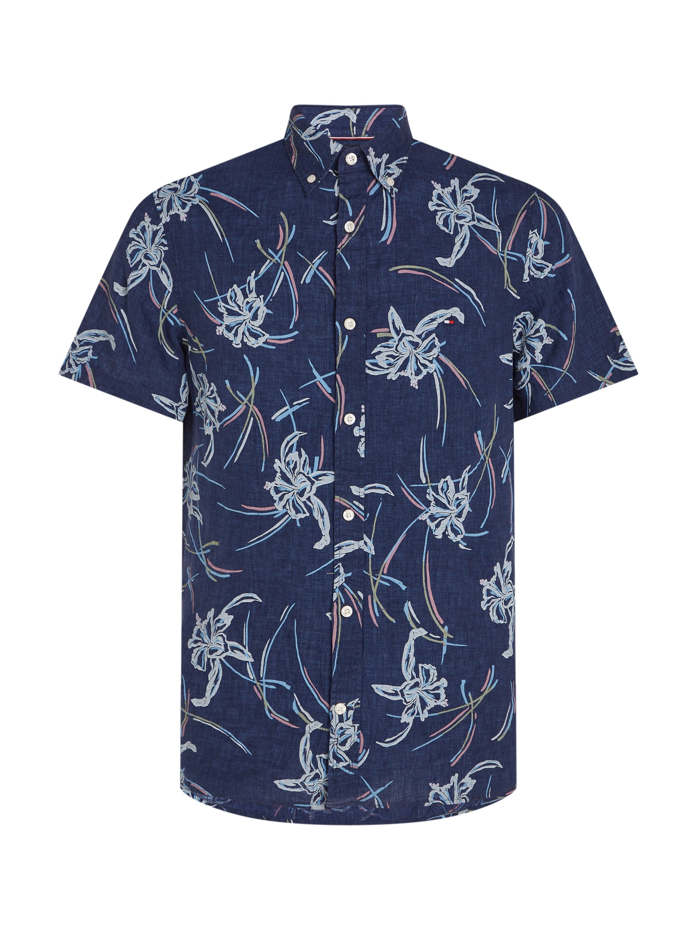 Tommy Hilfiger Linnen overhemd LI TROPICAL PRT SF SHIRT