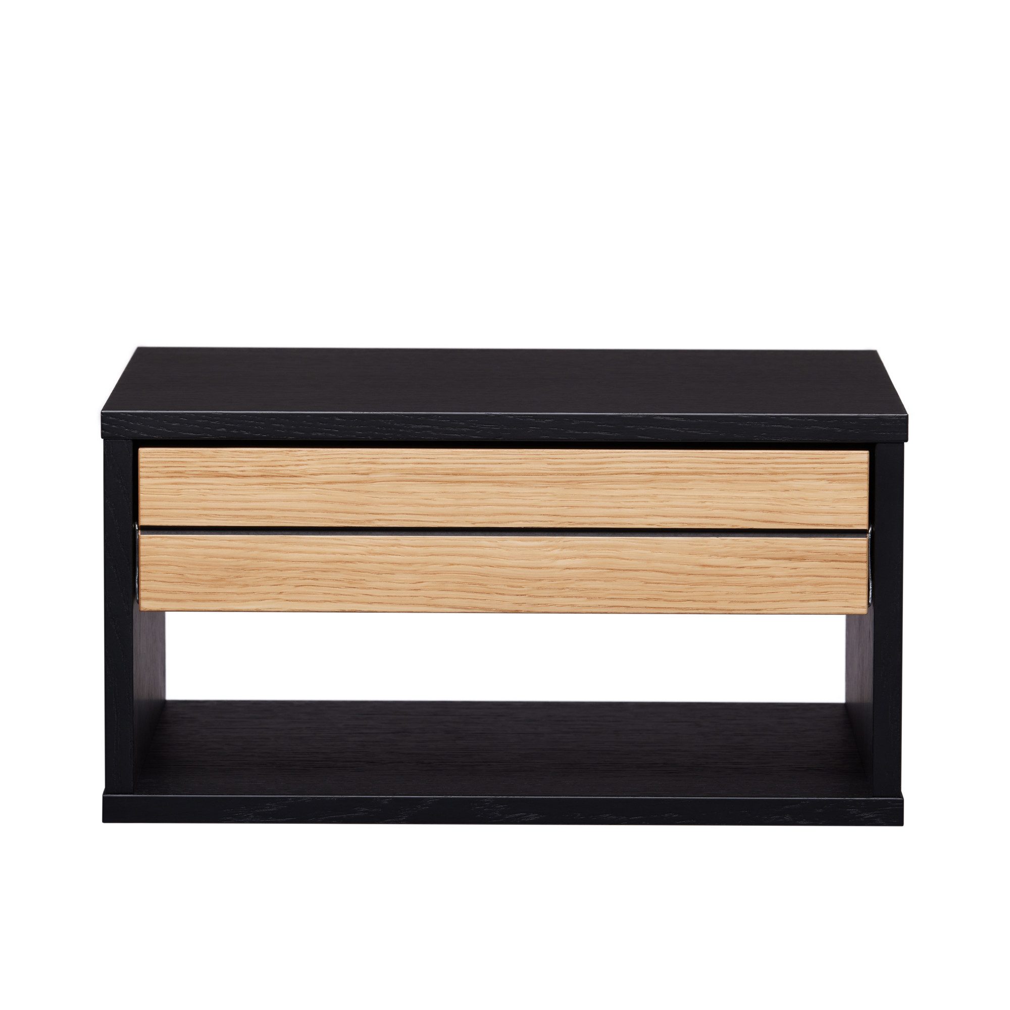 Woodman Nachtkastje Stripe Nako, nachttafel met echt houtfineer van eiken, breedte 42,8 cm, met 1 lade
