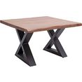 mca furniture salontafel cartagena salontafel massief hout met schaaldeel en natuurlijke kieren en gaatjes bruin