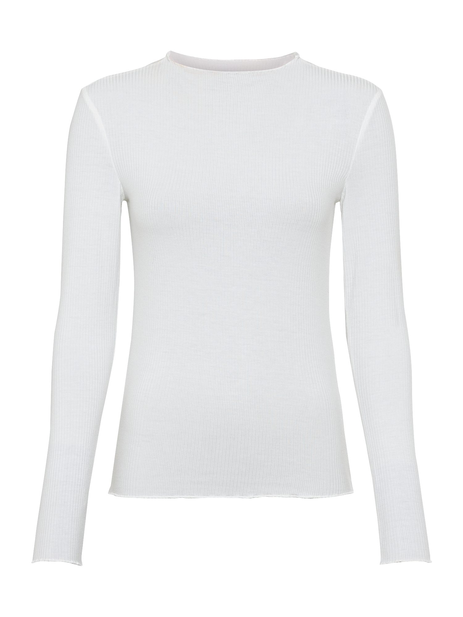 Lascana Shirt met lange mouwen van zachte ribstof opstaande kraag basic