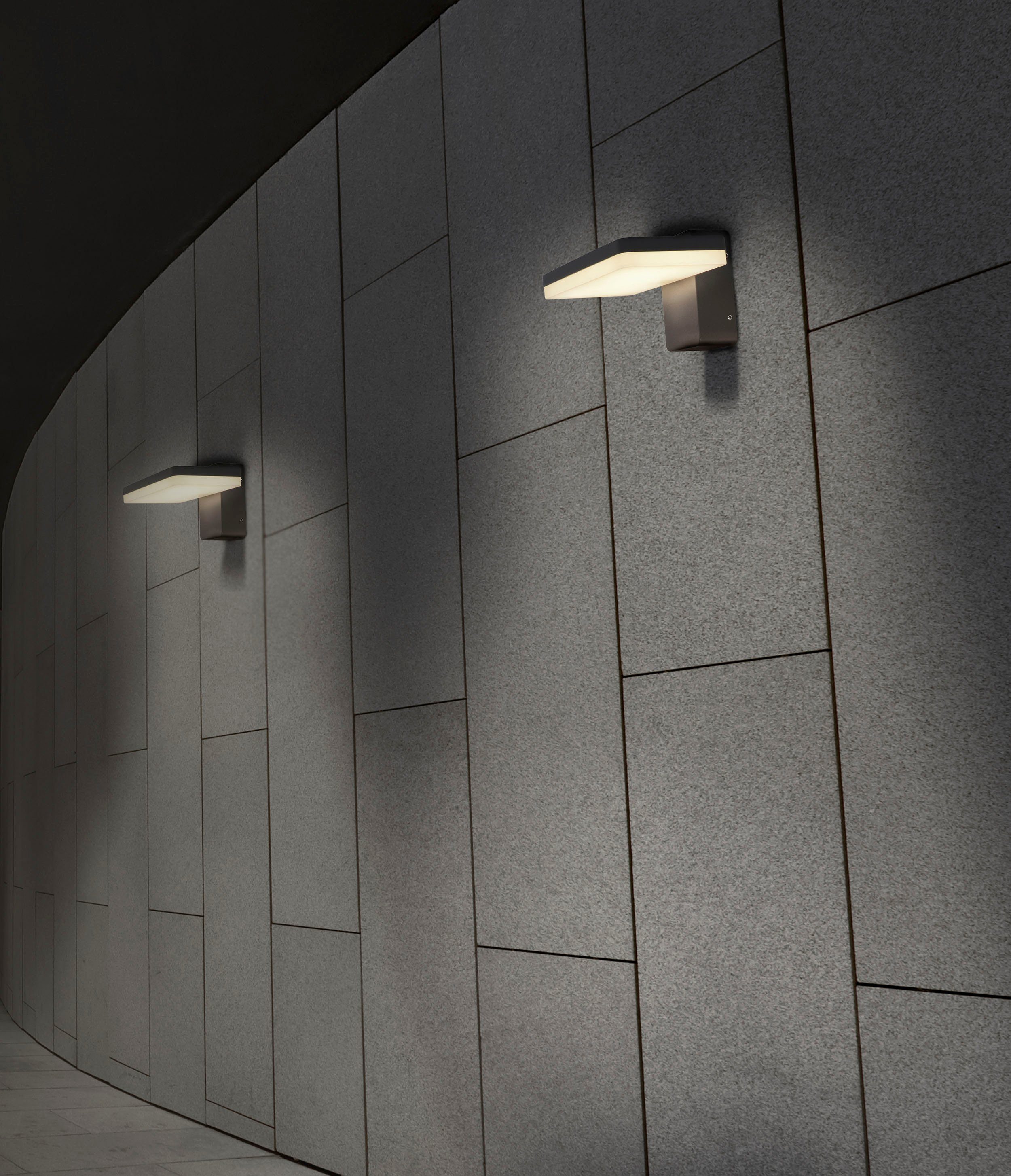 näve Ledwandlamp voor buiten Clair Wandlamp, terras, antraciet, hoogte: 11 cm, led warmwit (1 stuk)