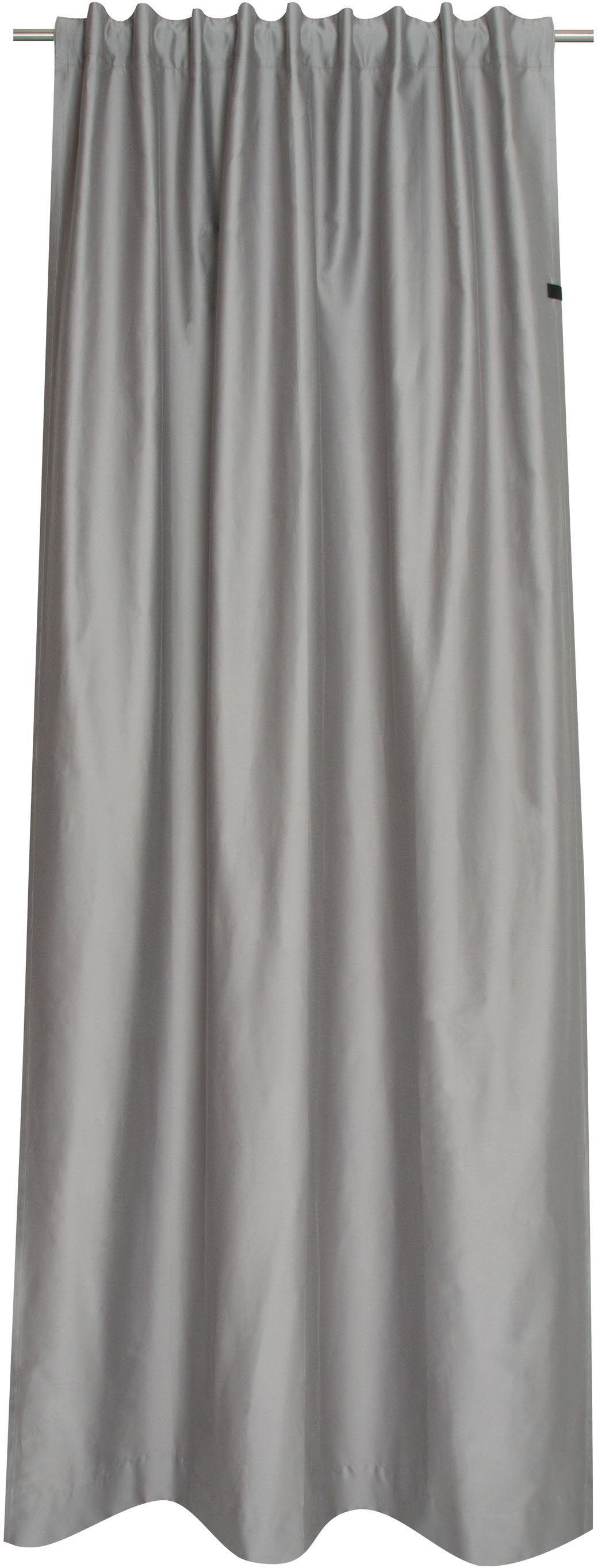 SCHÖNER WOHNEN-KOLLEKTION Gordijn Soft met leren applicatie (1 stuk) kant & klaar gordijnen maat 130 cm x 250 cm grijs