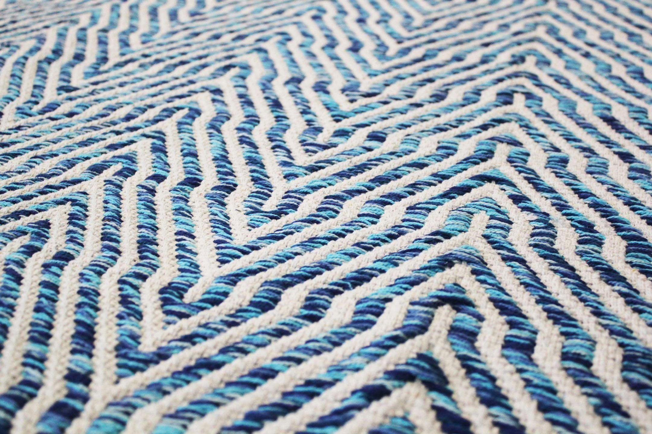 calo-deluxe Vloerkleed Luba 433 100% katoen, handgeweven, woonkamer, kinderkamer