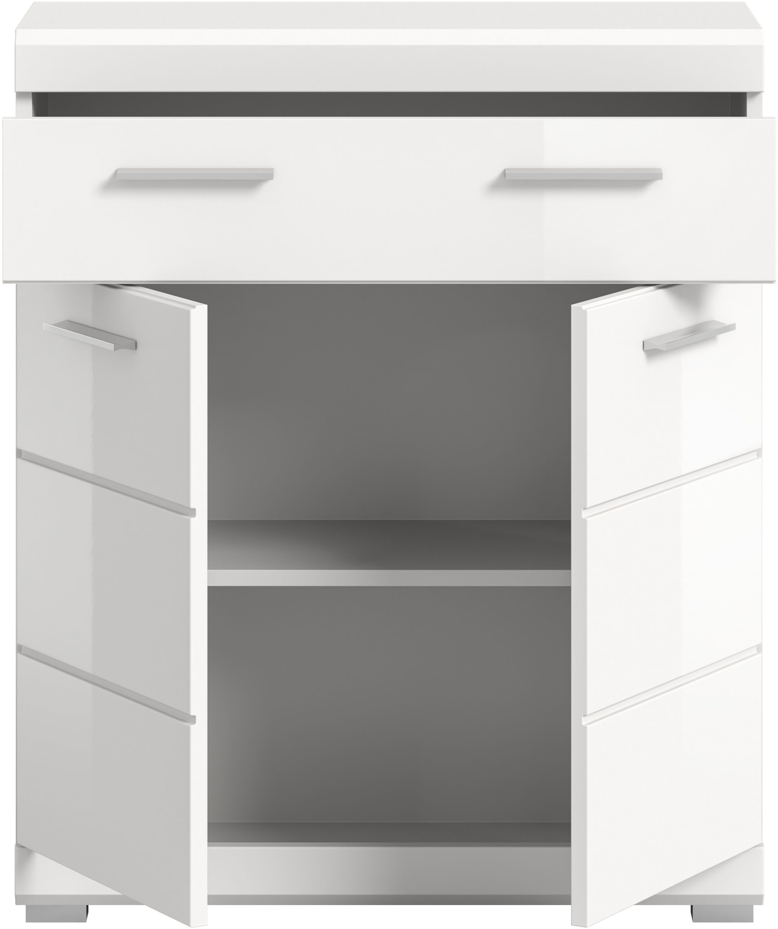 INOSIGN Onderkast Siena, breedte 74 cm, 2 deuren, 1 lade, 2 vakken, MDF-front in verschillende kleuren verkrijgbaar, badkamermeubels, badkamerkast, commode, badkamer