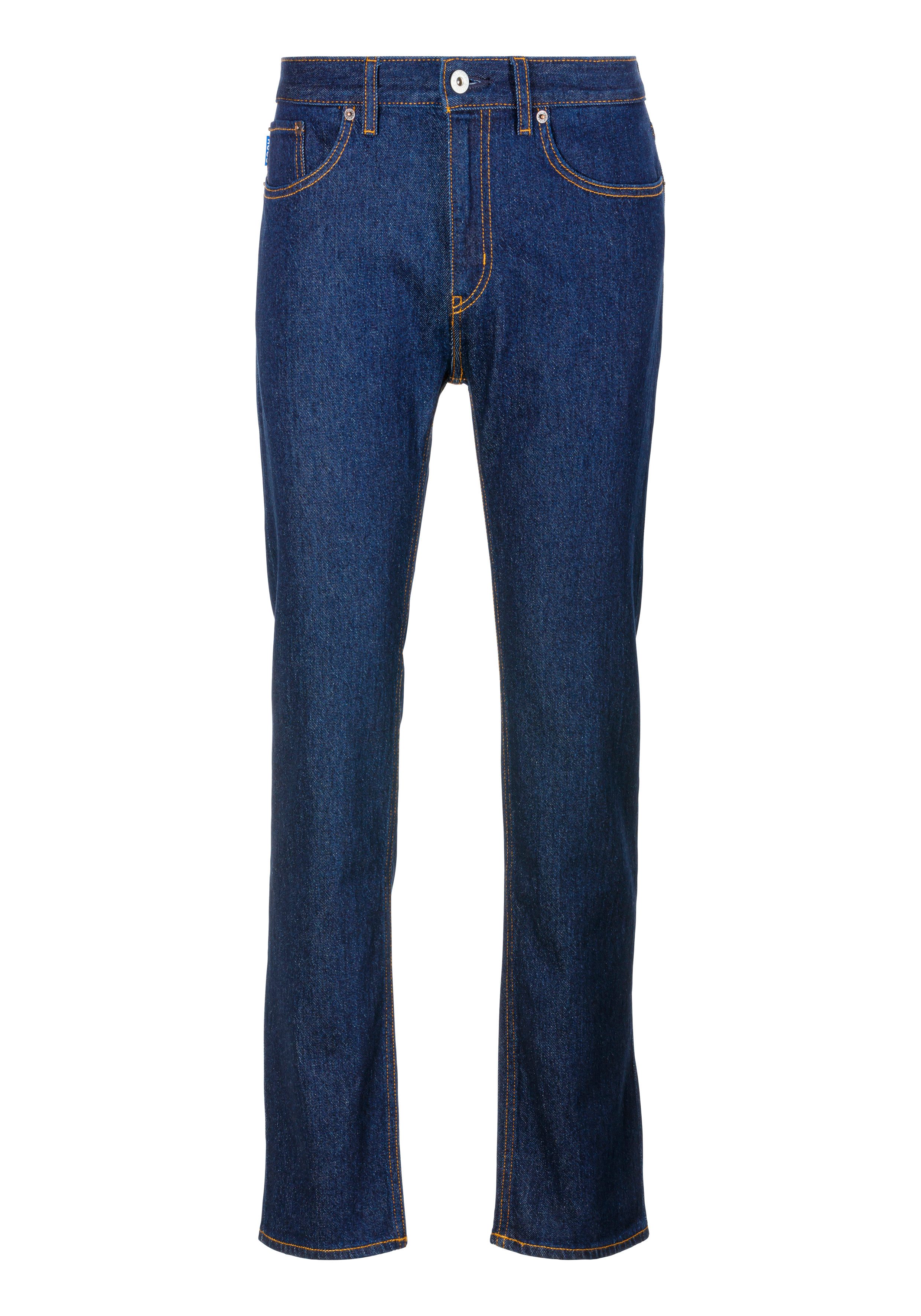 HUGO Blue Slim fit jeans Ash met stone-washed-finish