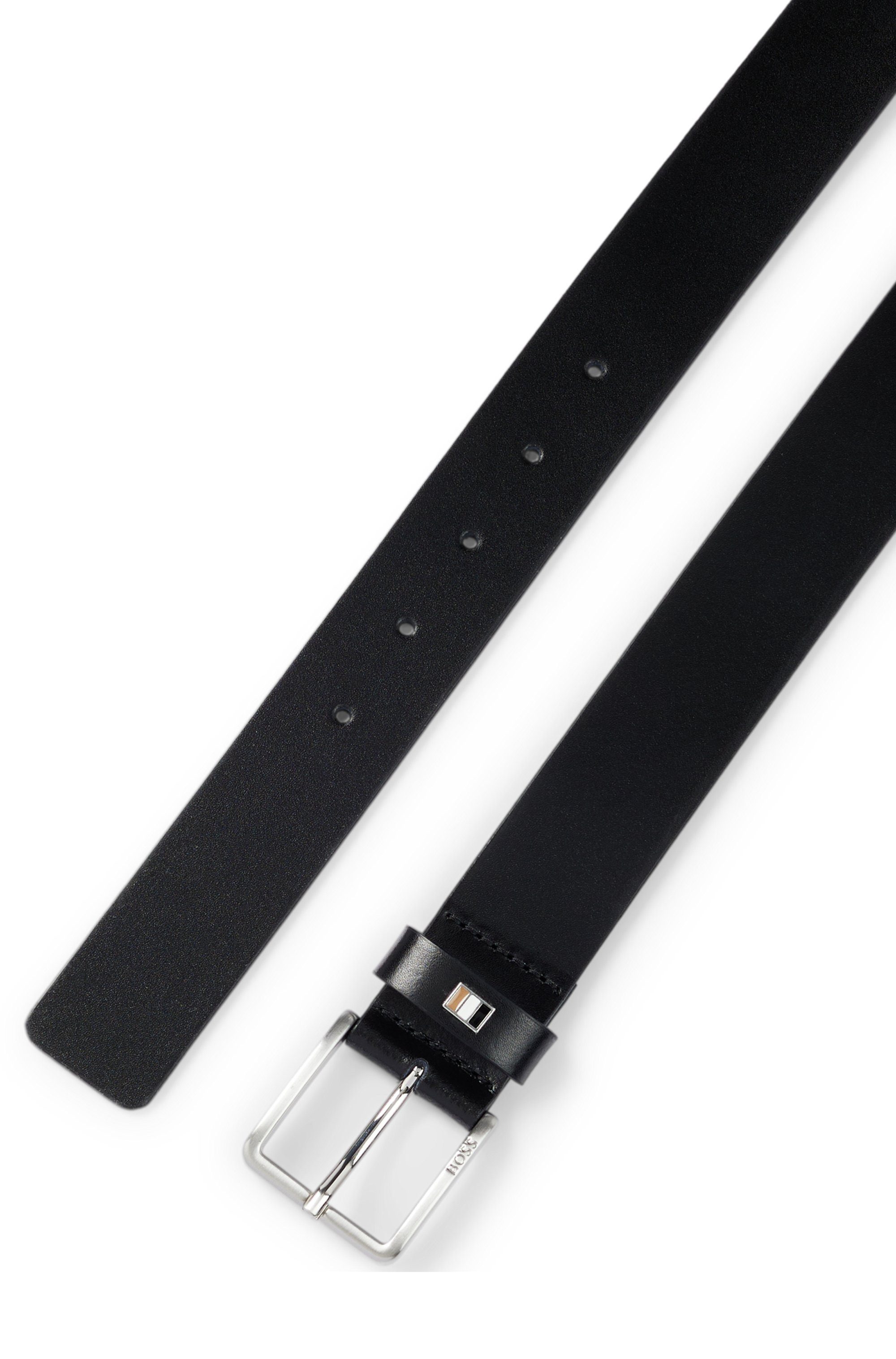 Boss Leren riem Ther-Flag-E_Sz35 met stijlvolle merkdetaillering