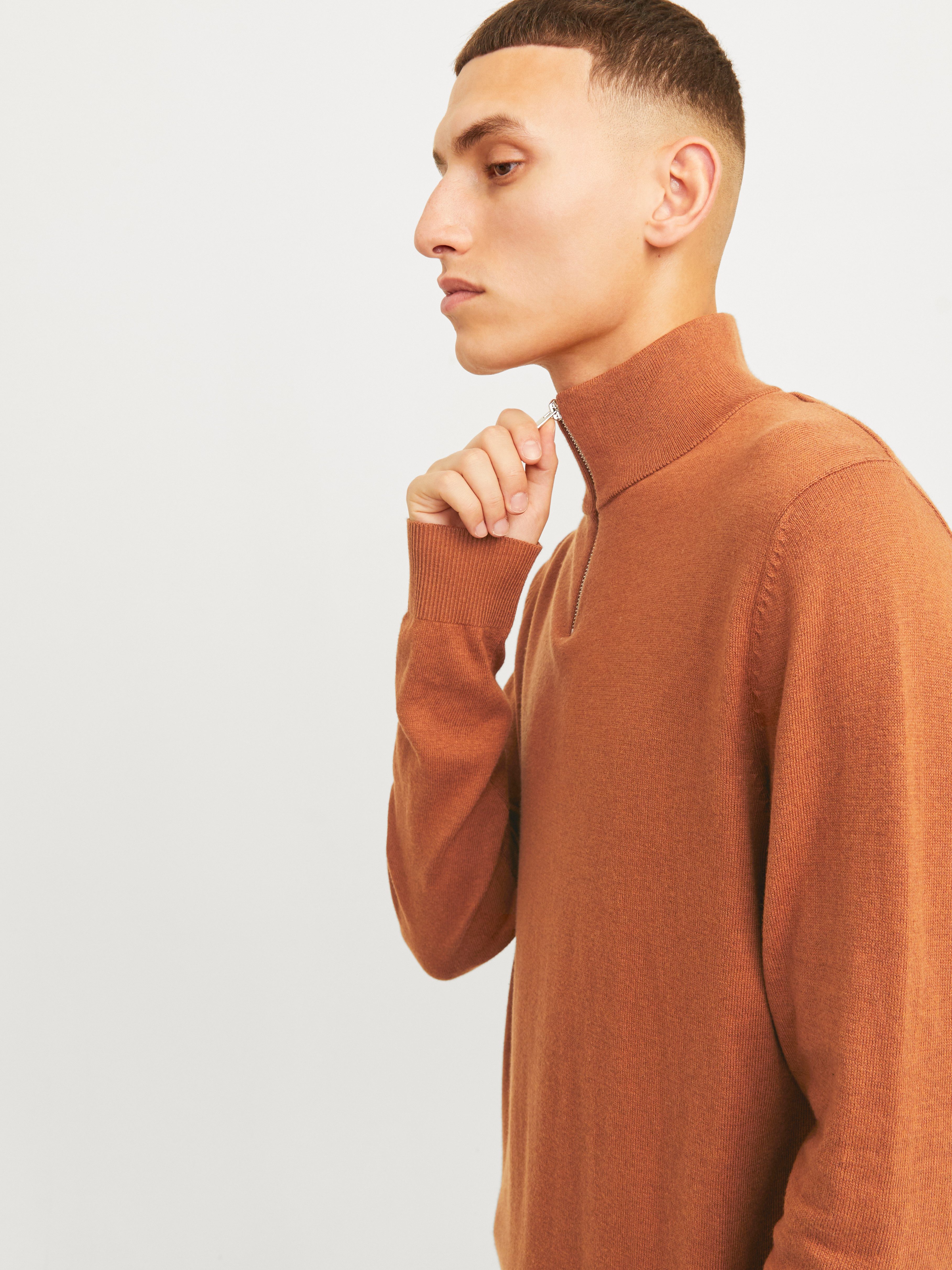 Jack & Jones Schipperstrui JJEEMIL KNIT HALF ZIP NOOS