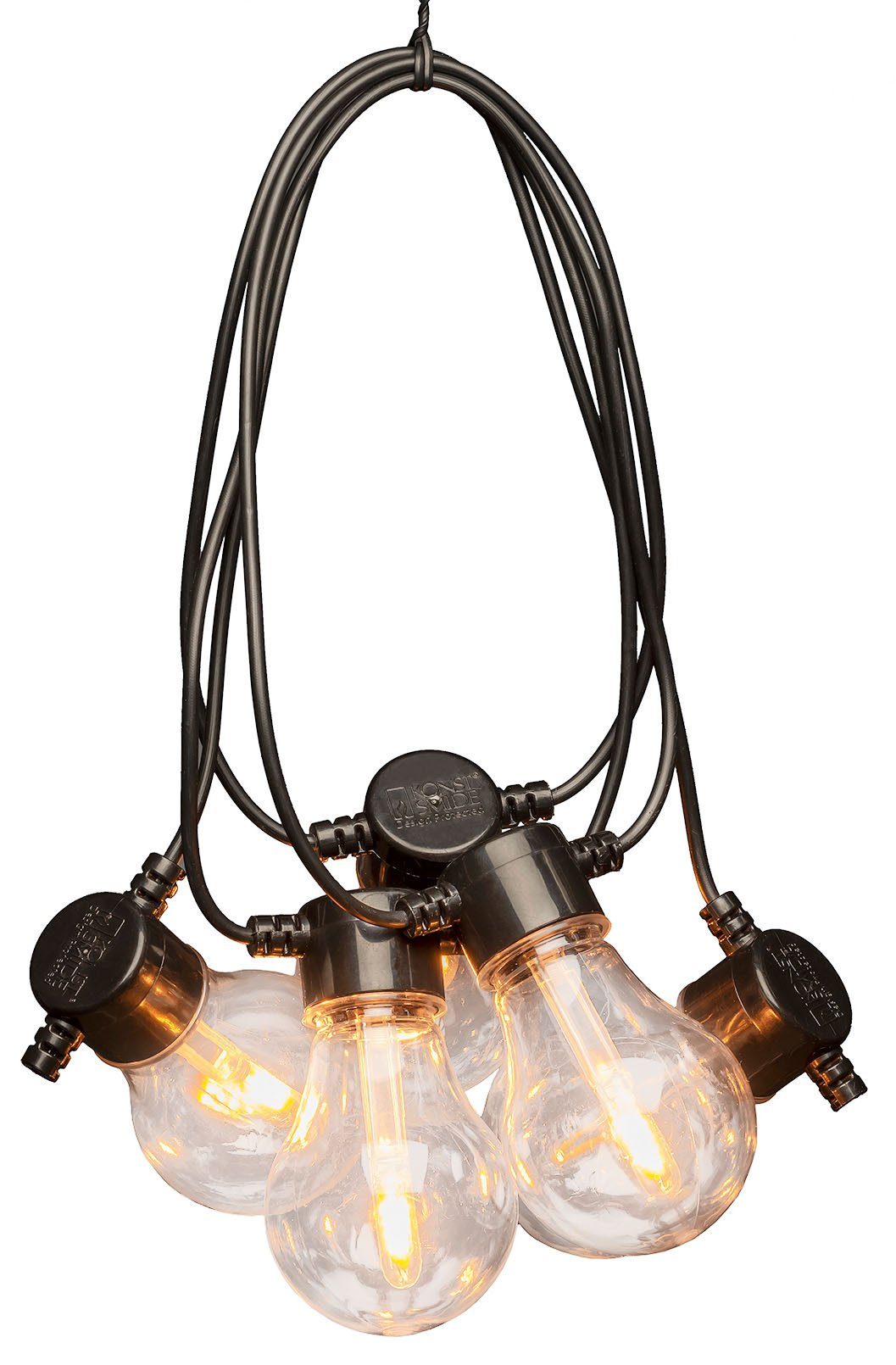 KONSTSMIDE Led-lichtsnoer Kerstversiering buiten Led-biertuinverlichting, helder, met dimmer, 10 heldere lampen / 20 dioden (1 stuk)