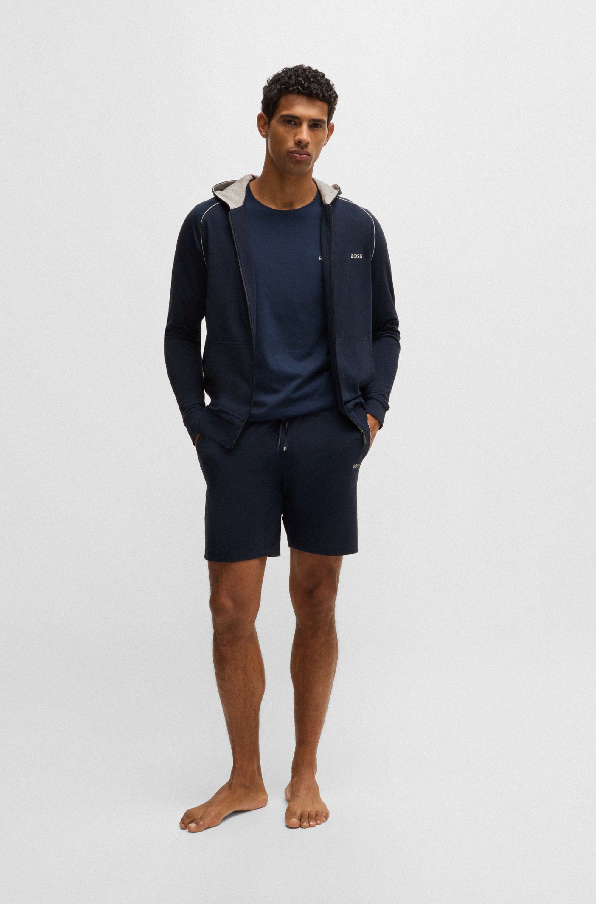 BOSS Capuchonsweatvest Mix&Match Jacket H met boss-borduursel op de borst