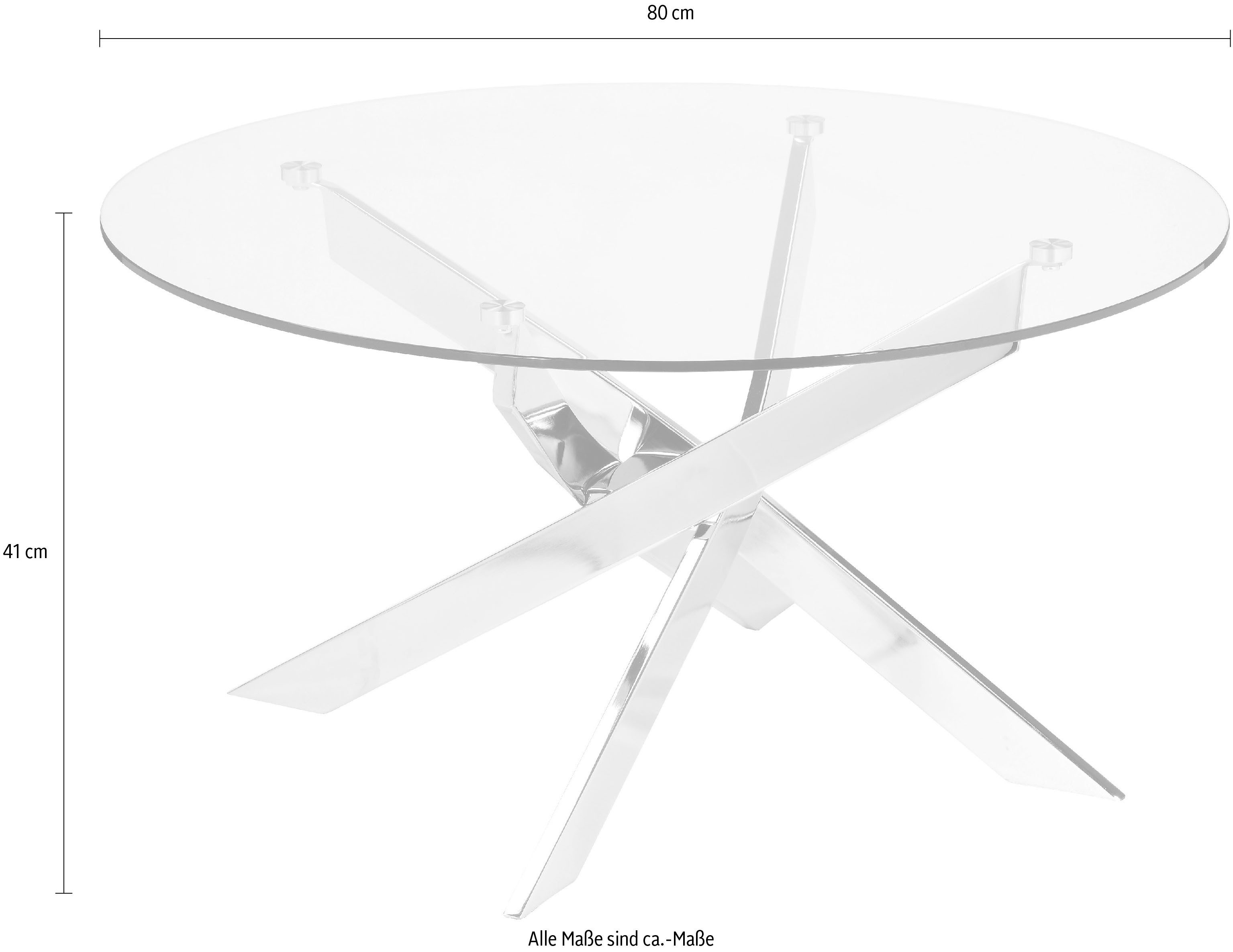Leonique Salontafel Luzie verschillend onderstel (in chroom en zwart), breedte 80 cm