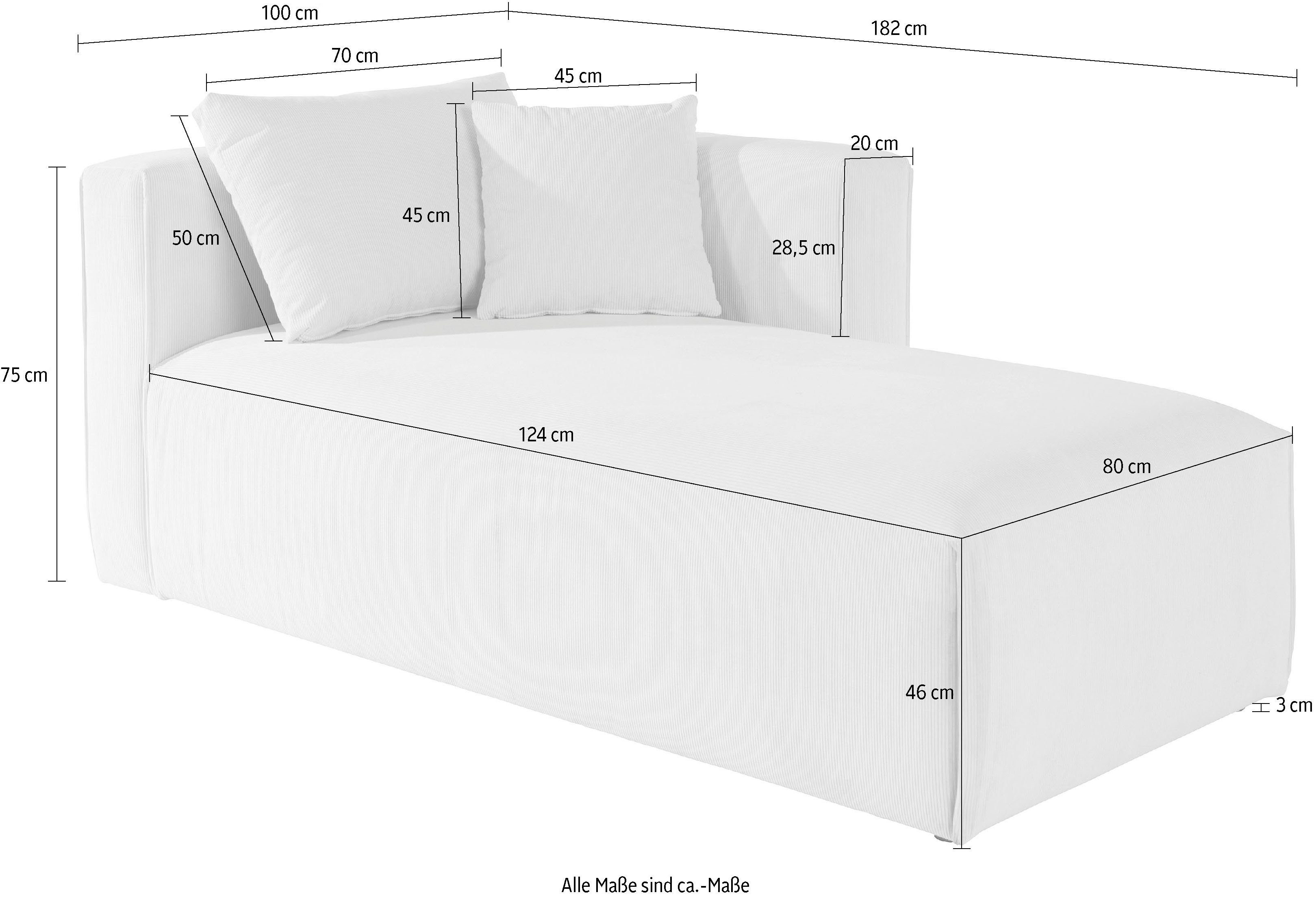 Guido Maria Kretschmer Home&Living Ottomane Comfine Modulaire ottomane om zelf samen te stellen, in 3 bekledingvarianten