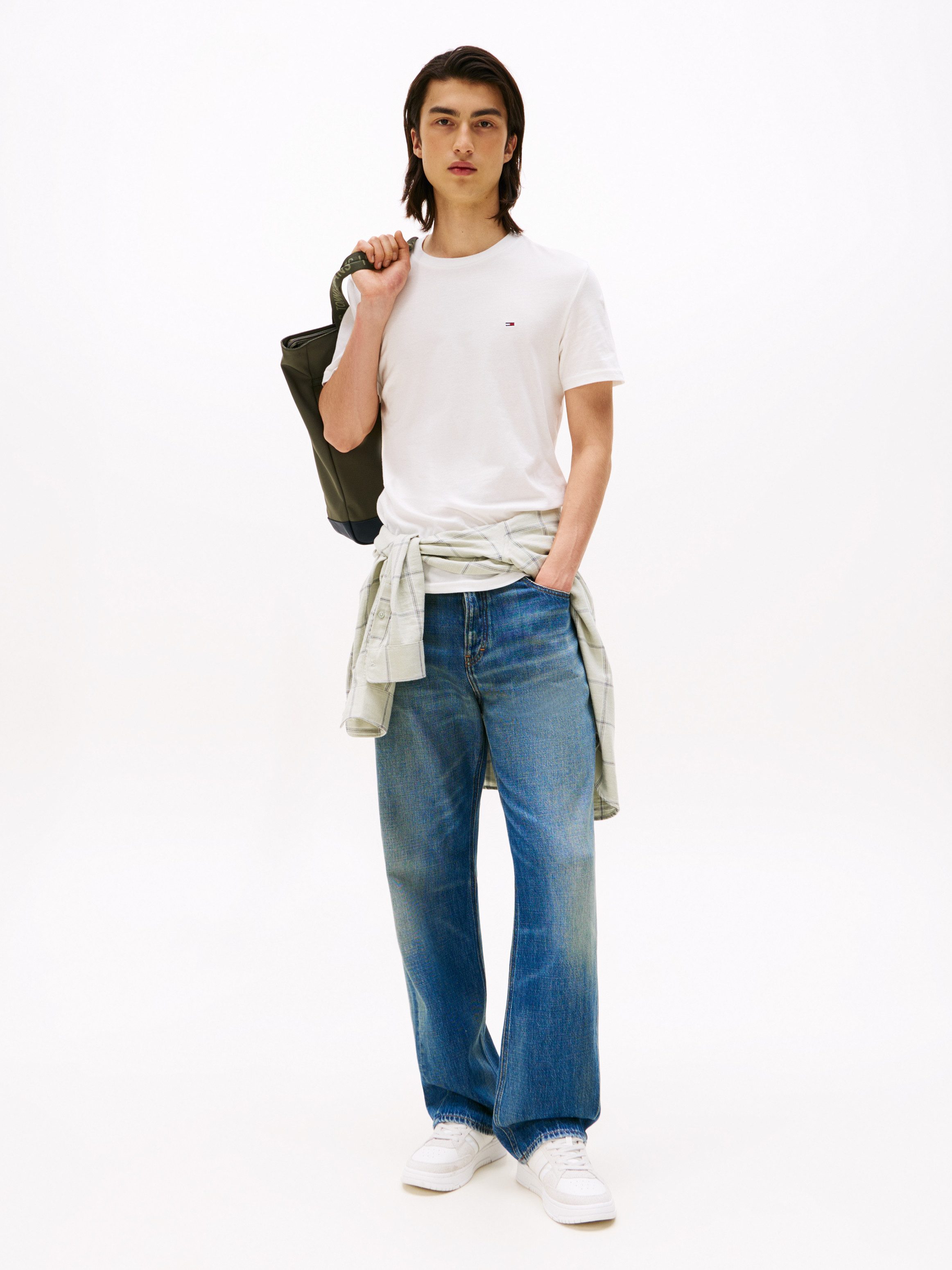 TOMMY JEANS Shirt met ronde hals TJM XSLIM 2PACK JERSEY TEE EXT (Set van 2)