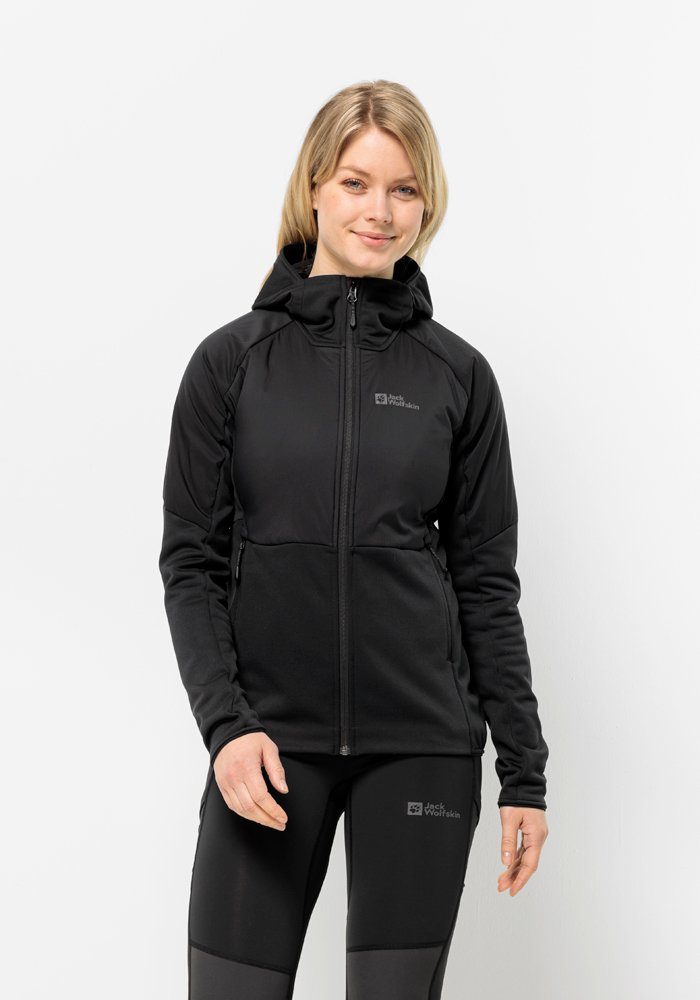 Jack Wolfskin Fleecejack met capuchon ALPGRAT PRO INS FZ W dames fleece vesten maat XS (34) zwart