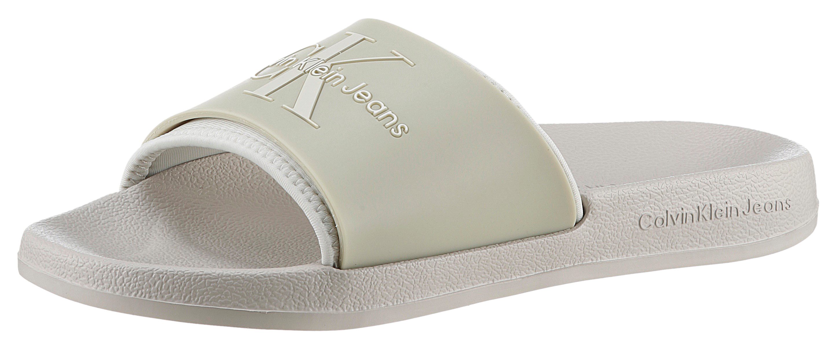 Calvin Klein Badslippers SLIDE MONOGRAM TPU ML WN zomerschoen, slippers, poolslides, met logo-opschrift