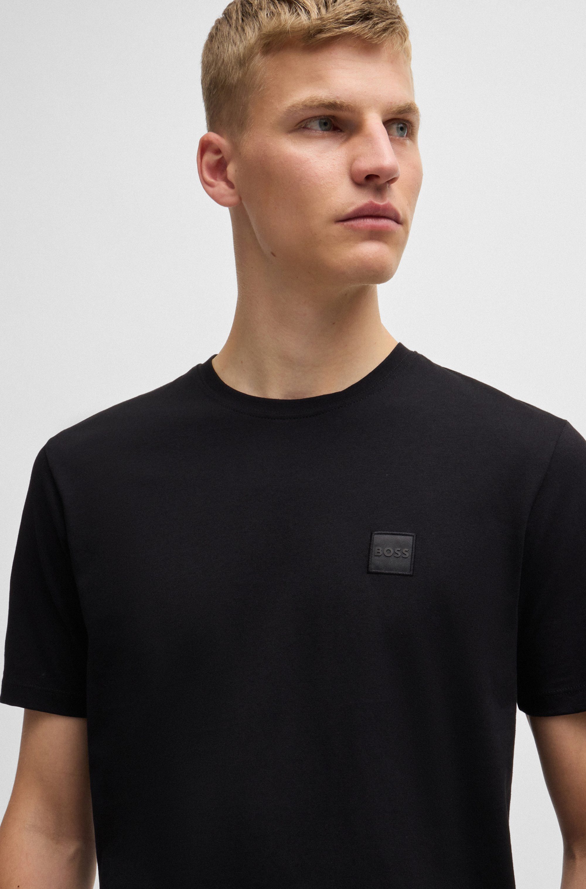 Boss Orange T-shirt Tales met boss-borduursel op de borst