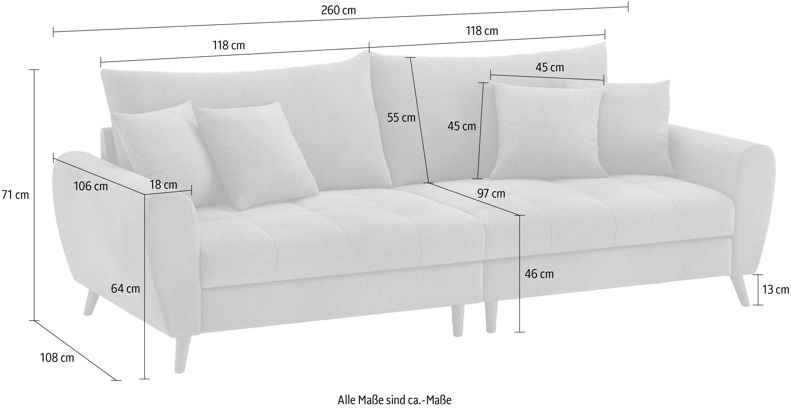 Mr. Couch Megabank Blackburn II Optioneel met koudschuimvering tot 140 kg belastbaar