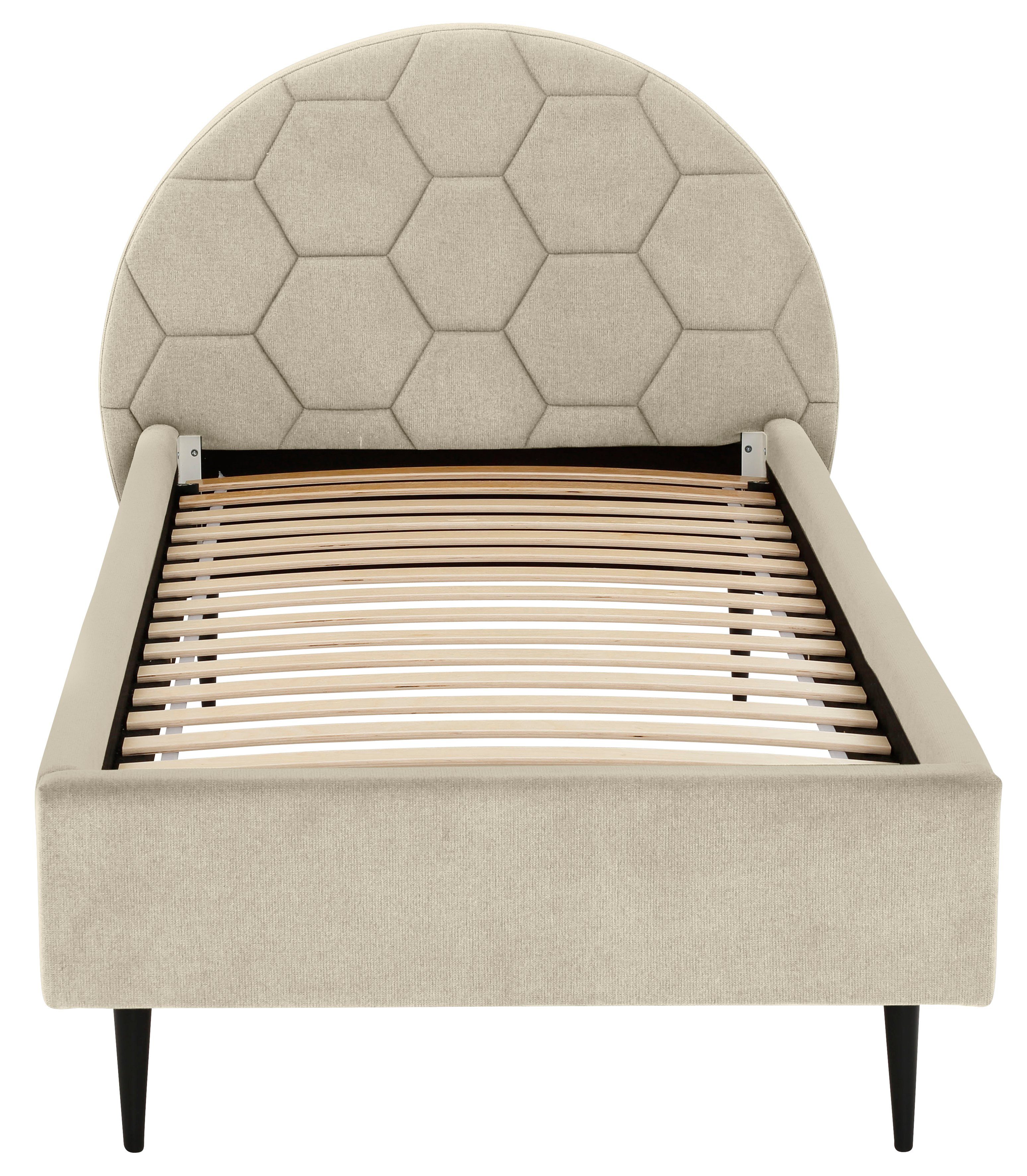 Lüttenhütt Gestoffeerd bed Gebko prettig bekleed hoofdbord met decoratief honingraatmotief