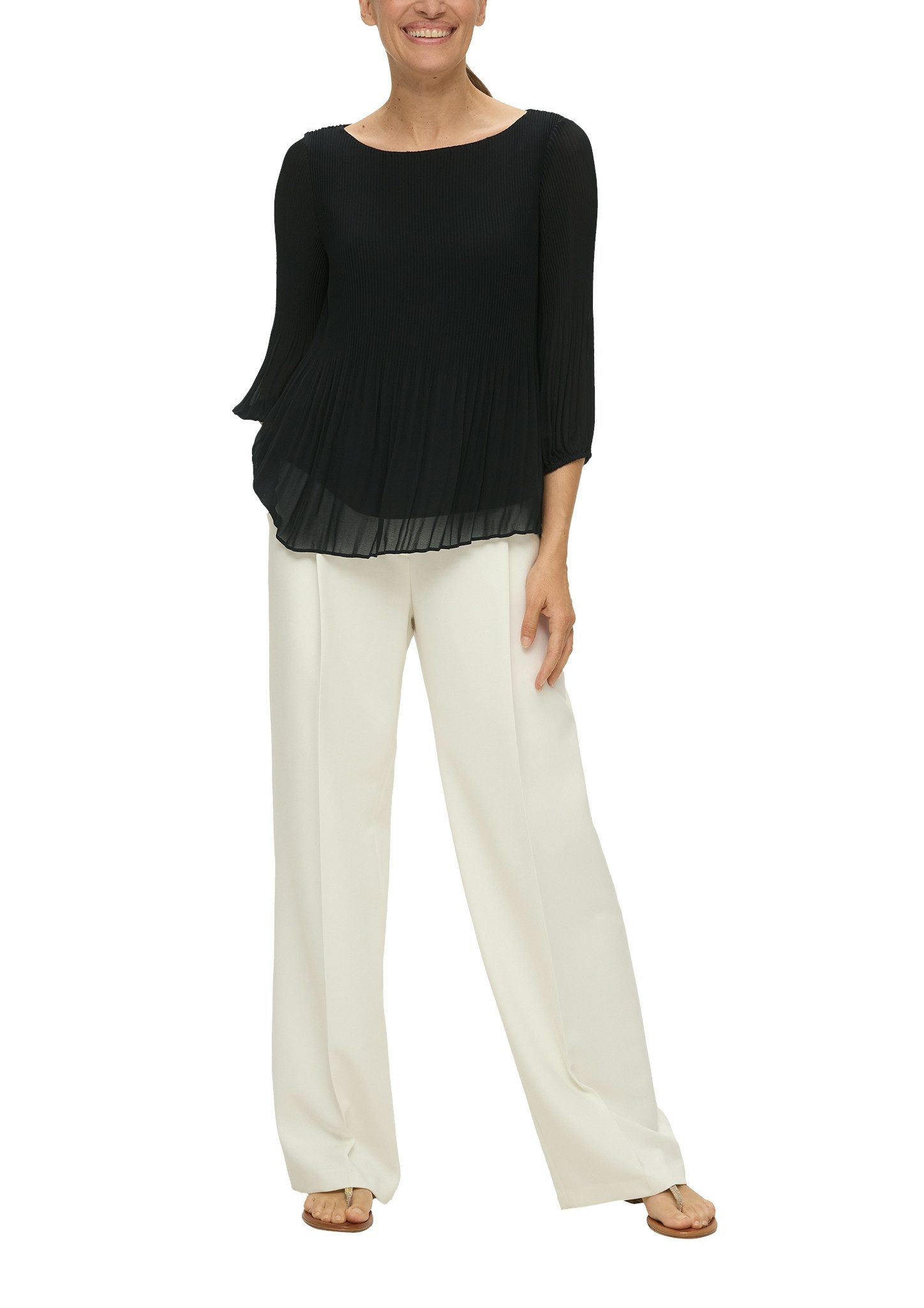 s.Oliver BLACK LABEL Klassieke blouse met plisséplooien