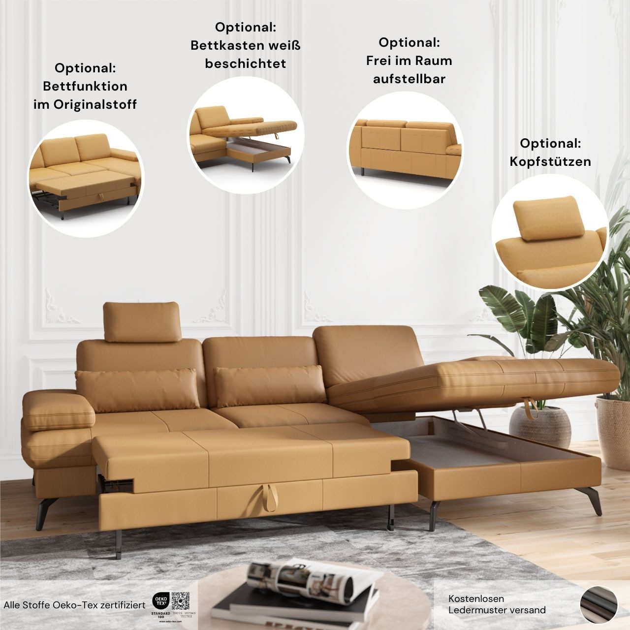 sit&more Hoekbank Morris L-vorm, incl. zitdiepteverstelling keuze uit armleuningverstelling, bedfunctie & bedlade