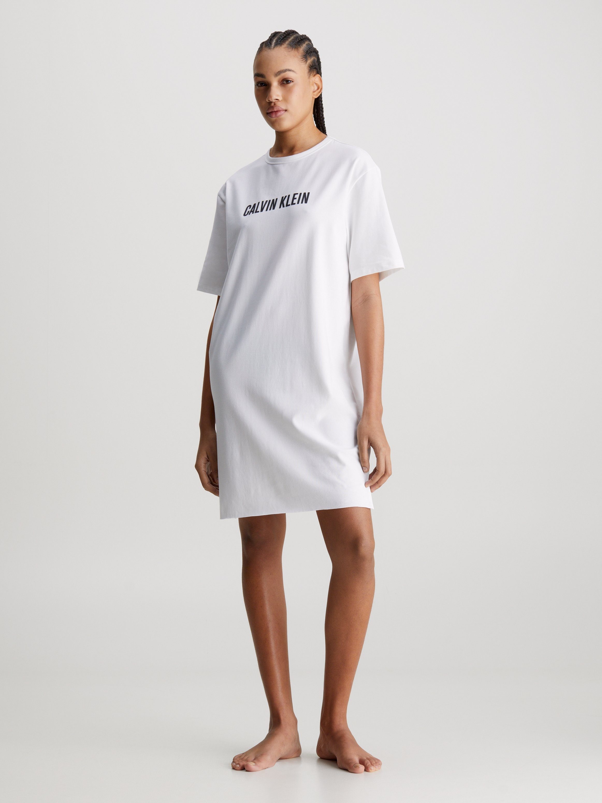 Calvin Klein Nachthemd S/S NIGHTSHIRT met een logo-opschrift op borsthoogte