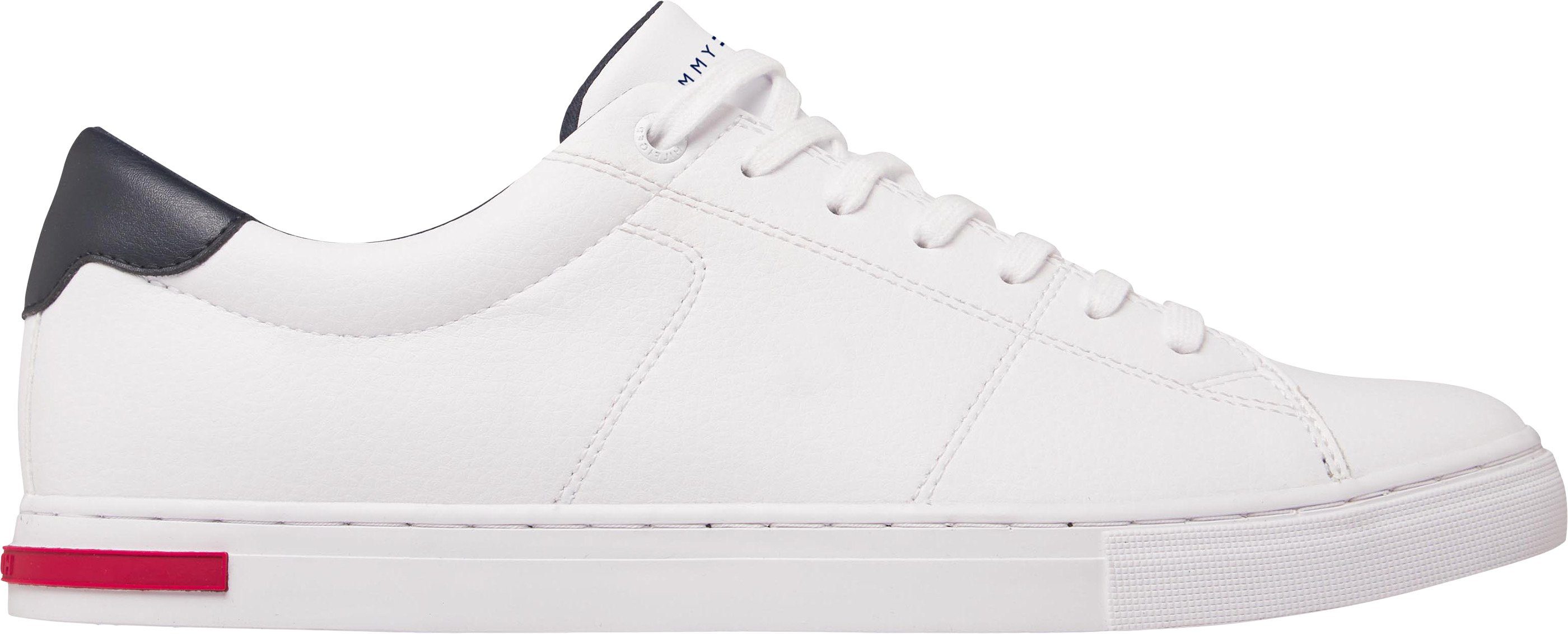 Tommy Hilfiger Sneakers ESSENTIAL LEATHER DETAIL VUL met contrastafwerking, vrijetijdsschoen, lage schoen, veterschoen
