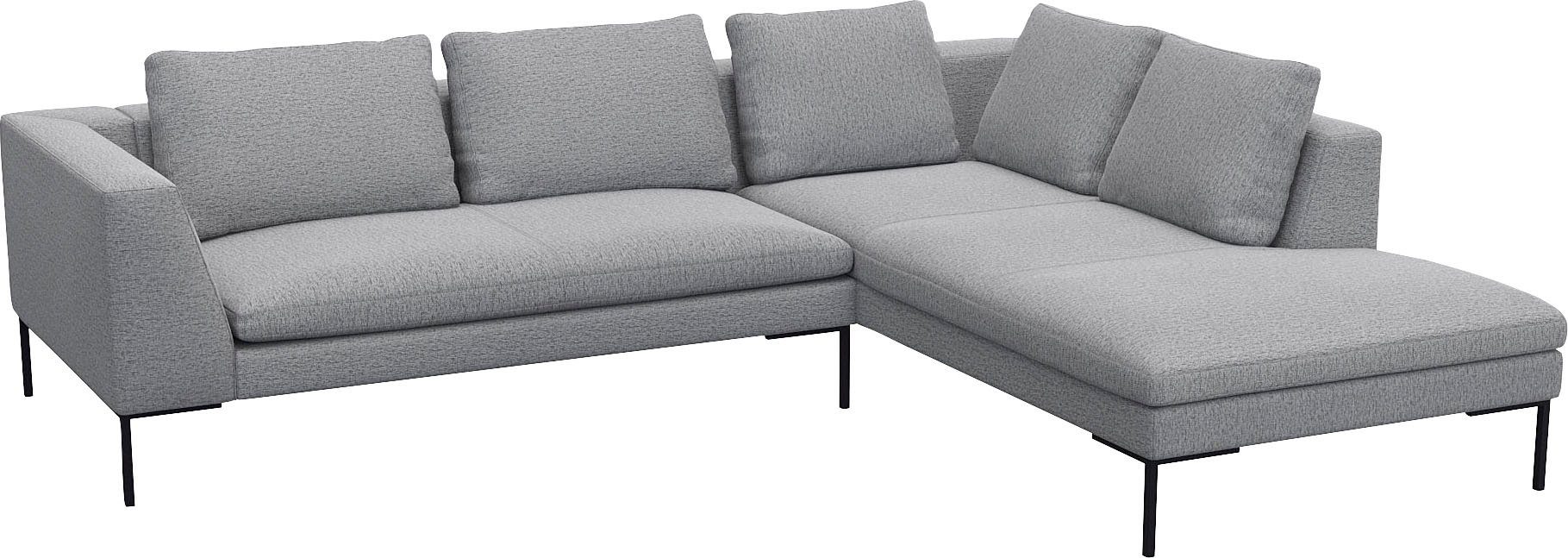 FLEXLUX Hoekbank Loano, supercomfortabel zitcomfort door koudschuim in de zitting moderne bank, vrij in de ruimte te plaatsen, losse kussens, l-vorm