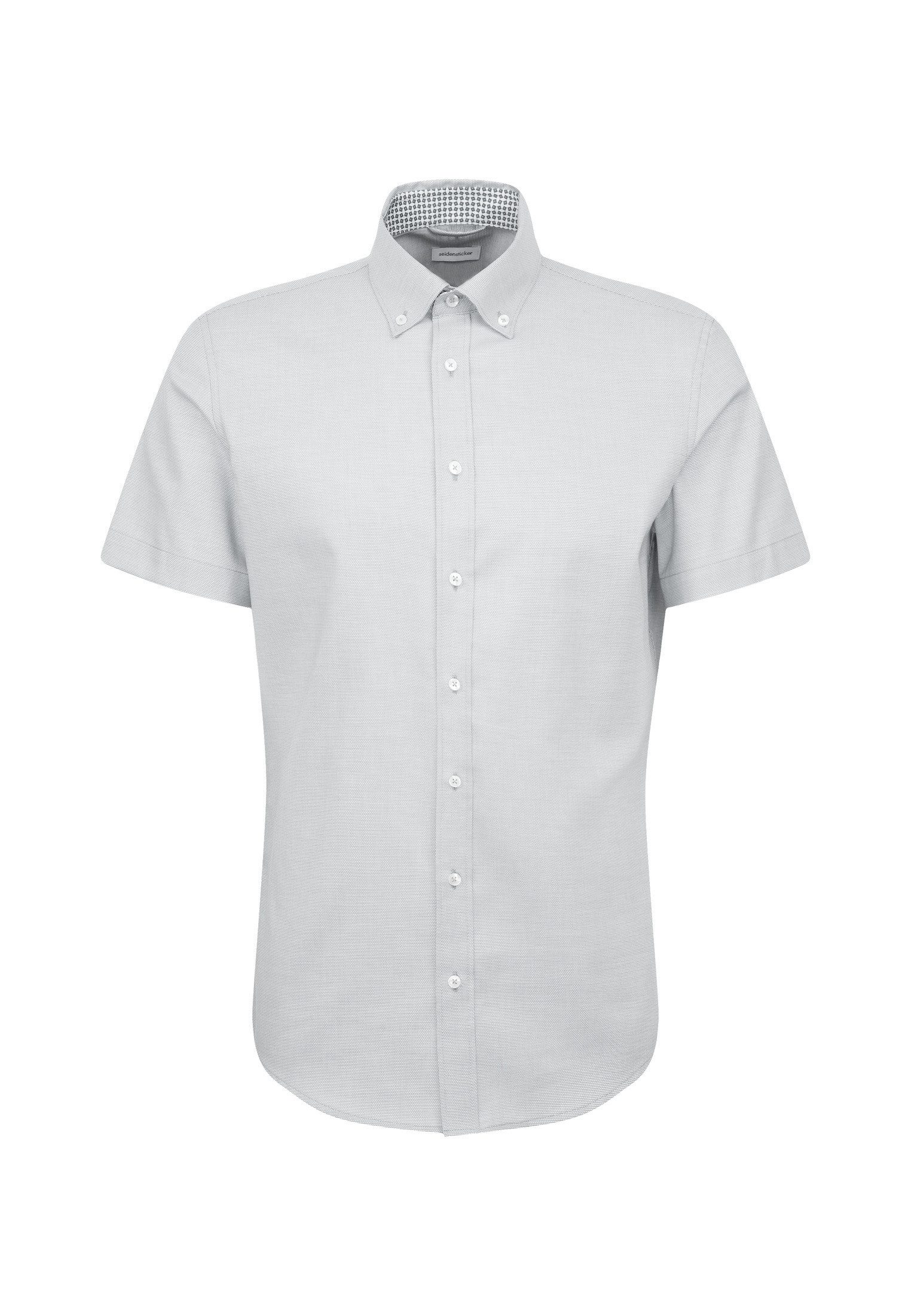 seidensticker Businessoverhemd Slim korte mouw button-down kraag structuur