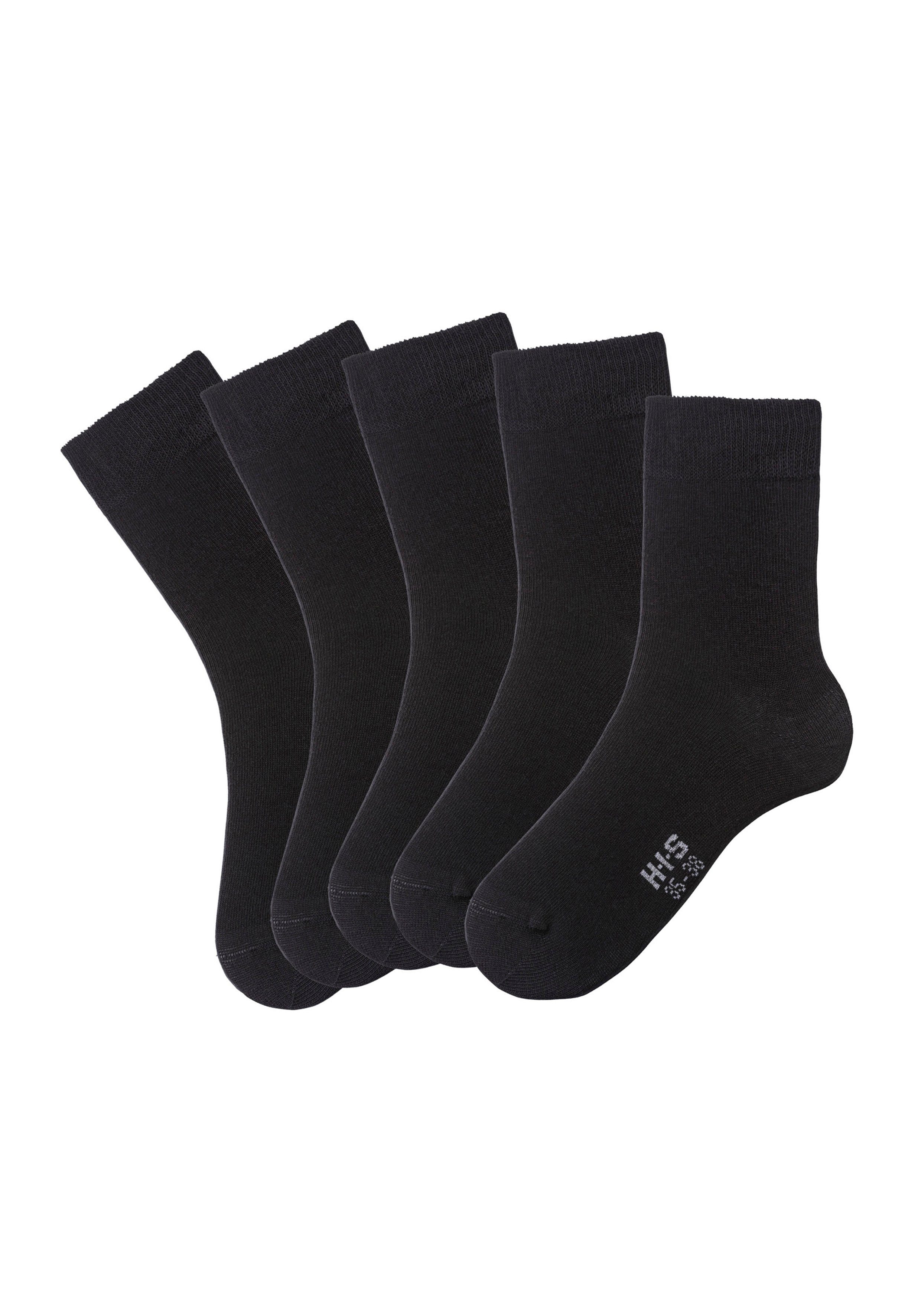 H.I.S Basic sokken met bijzonder zachte boord (set 5 paar)