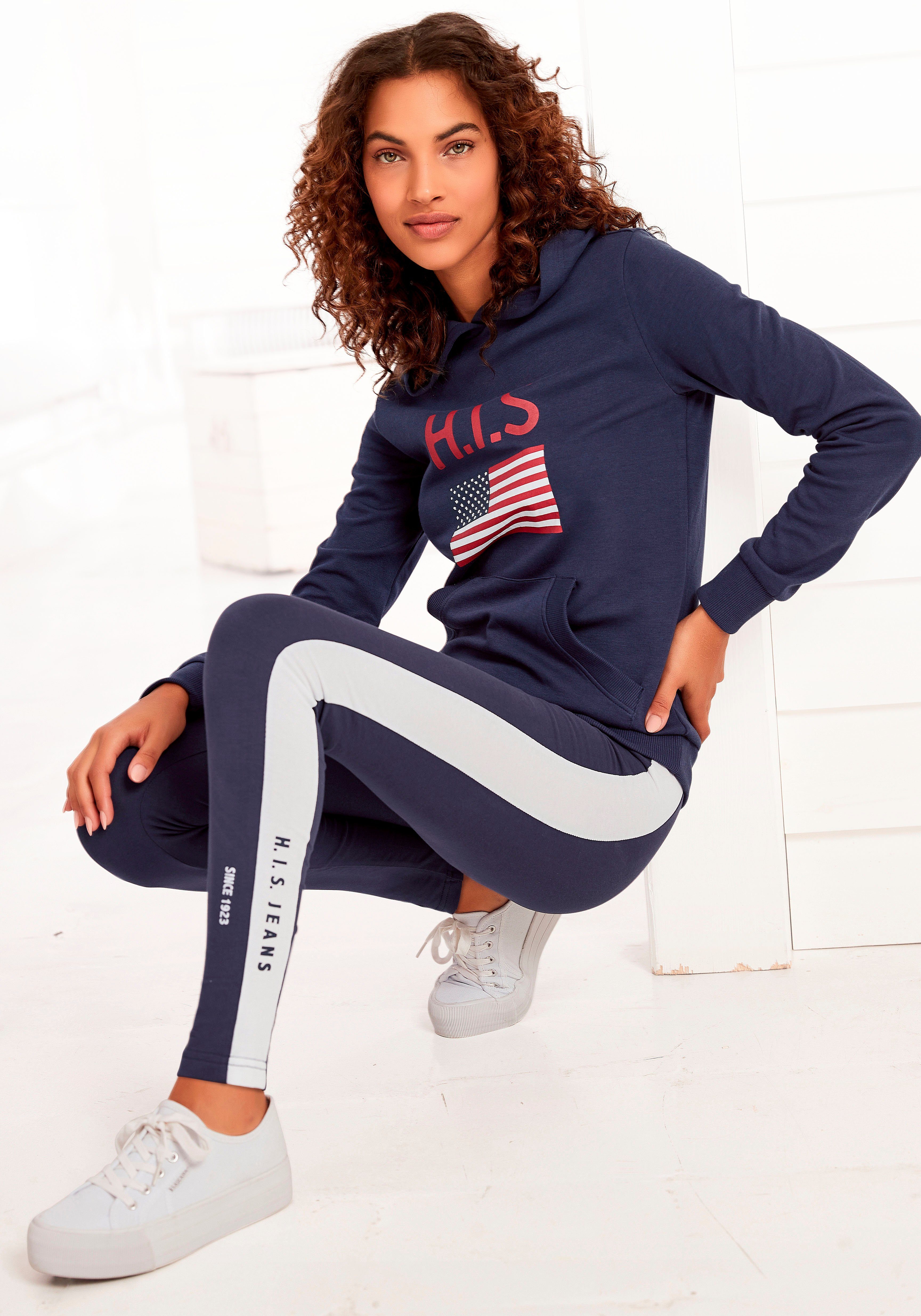 NU 20% KORTING: H.I.S Hoodie met logoprint en kangoeroezak