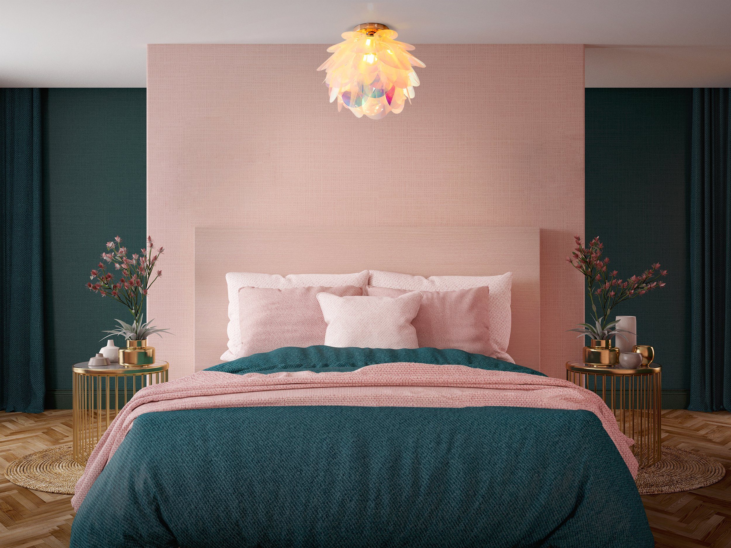 näve Plafondlamp Fora E27 max. 40 W, kleur: iriserend, materiaal: metaal, kunststof, d: 40 cm (1 stuk)