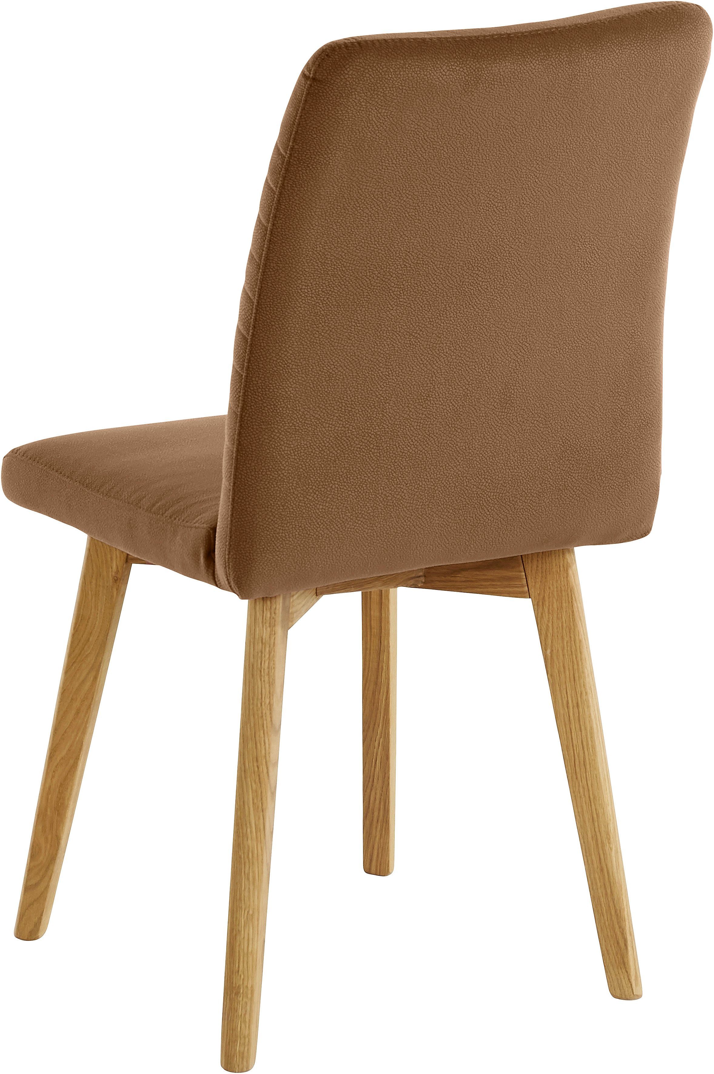 OTTO products Eetkamerstoel Alessja Bekleding van microvezel, frame van eiken massief hout (set, 2 stuks)