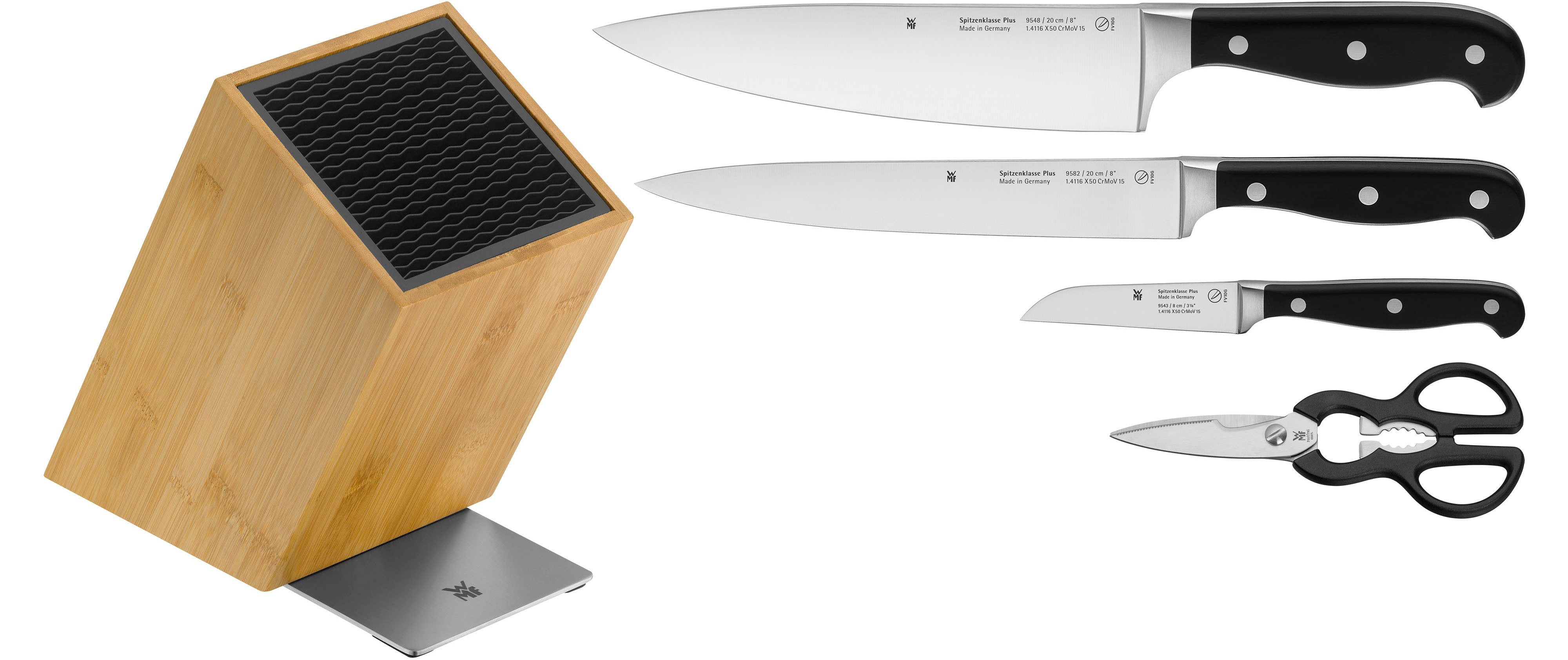 WMF Messenblok Spitzenklasse Plus 5-delig, flextec messenblok, robuuste, duurzame messen (set, 5-delig)