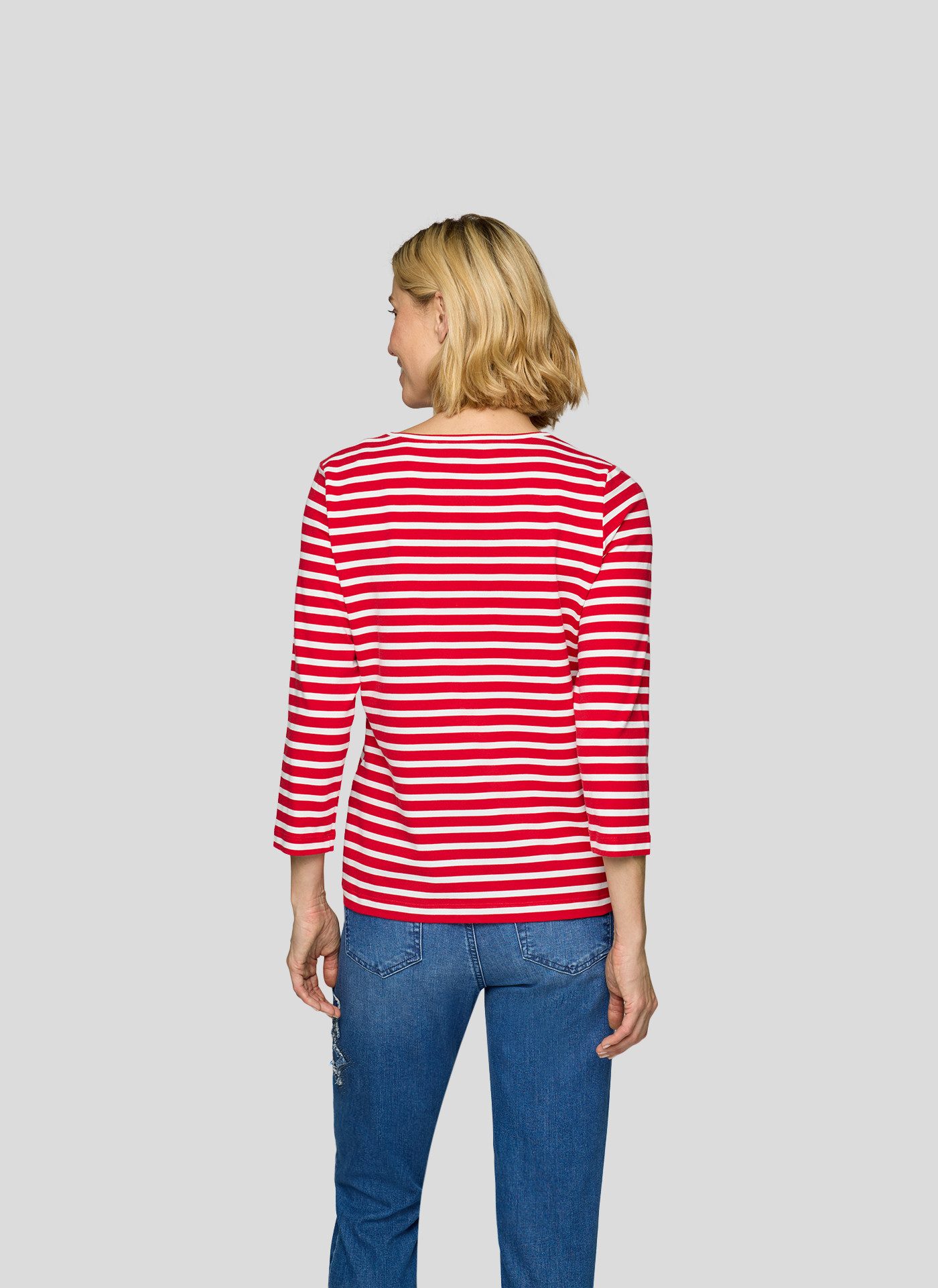 Rabe Shirt met 3/4 mouwen in streep-look