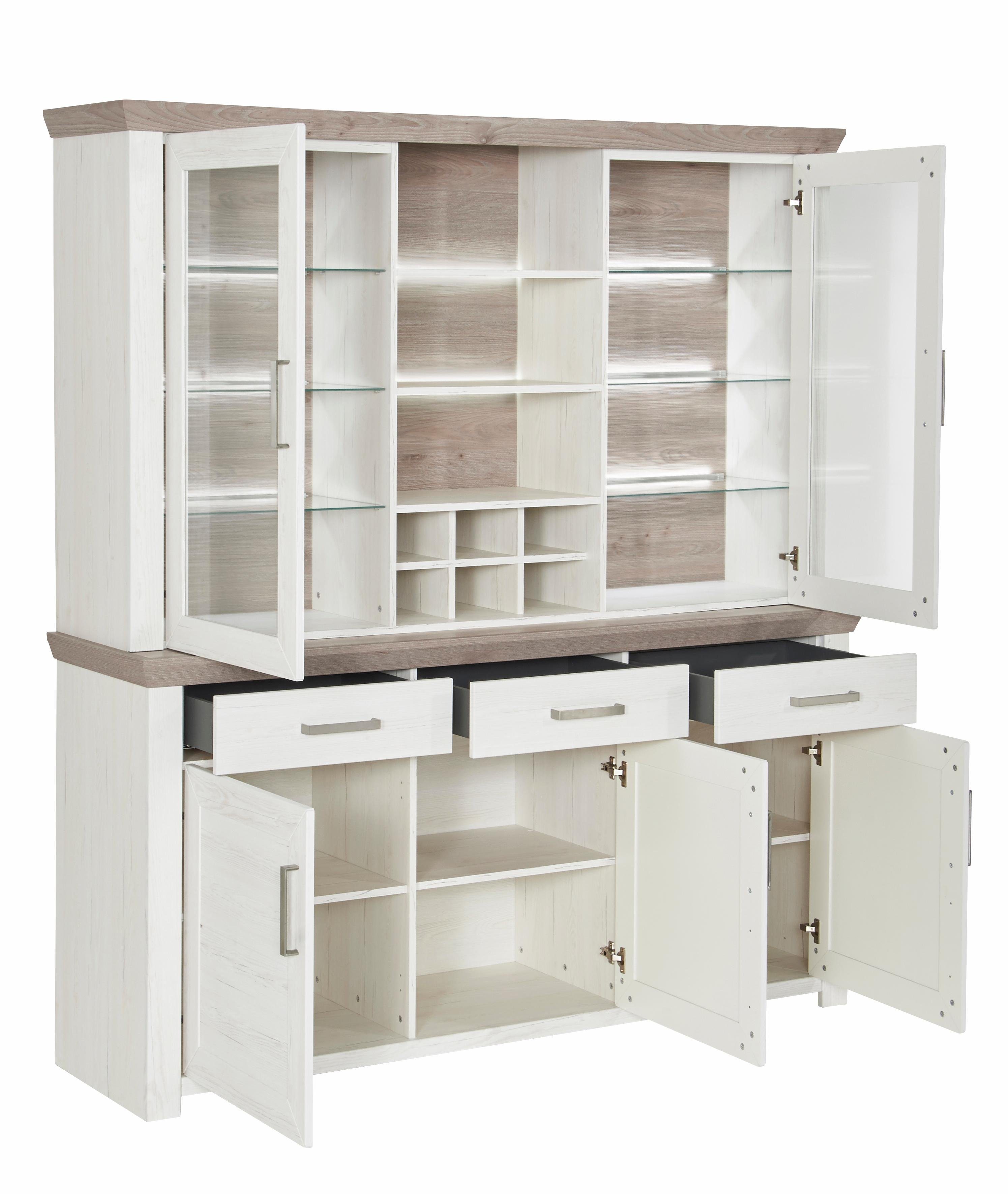 set one by Musterring Kastenset York met glazen deuren, optioneel met verlichting, 3 kleuren, breedte 184 cm (2 stuks)