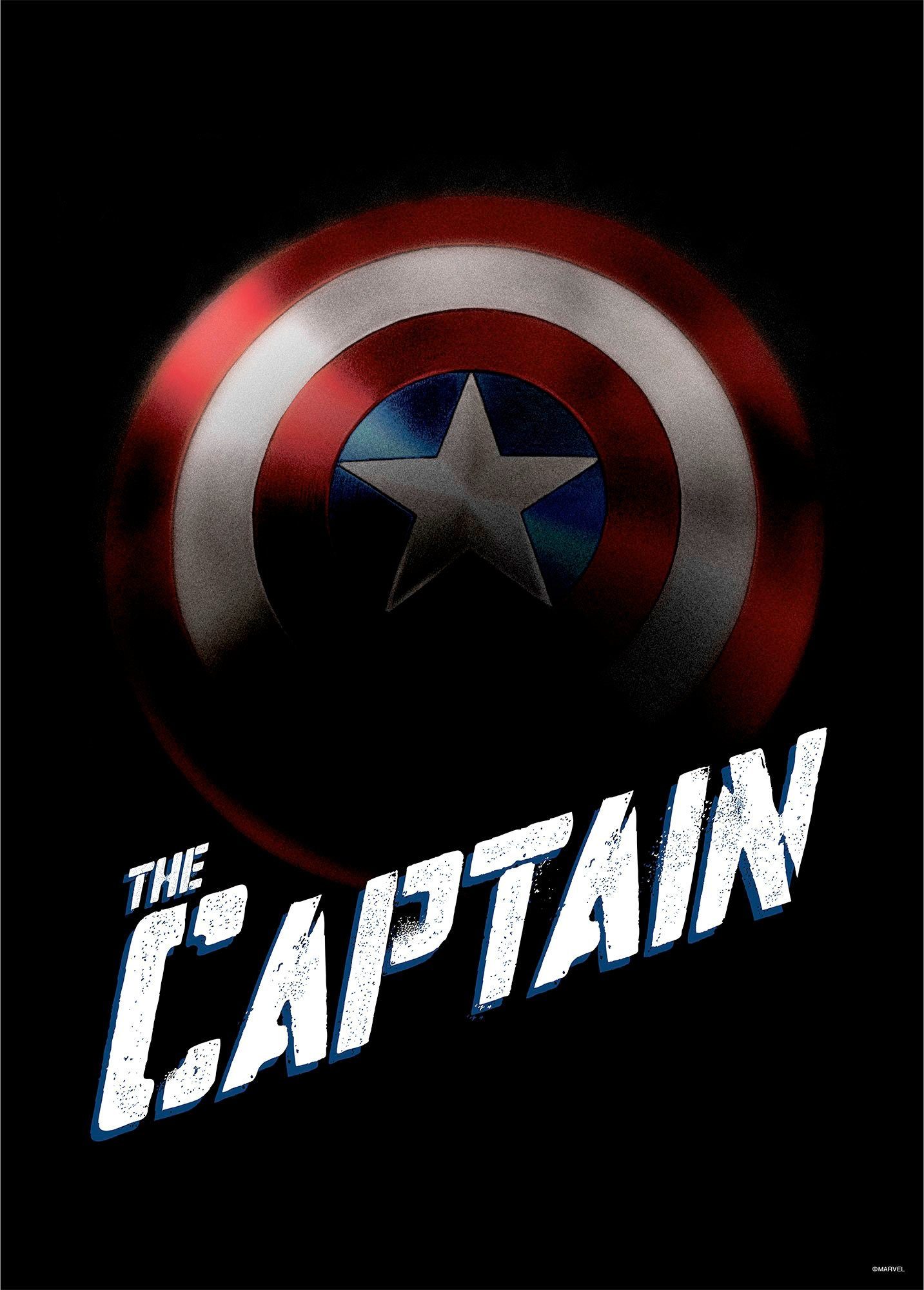 Komar Wanddecoratie Avengers The Captain Wanddecoratie voor de kinderkamer - zonder lijst (1 stuk) schilderijen maat 50 cm x 70 cm multicolor