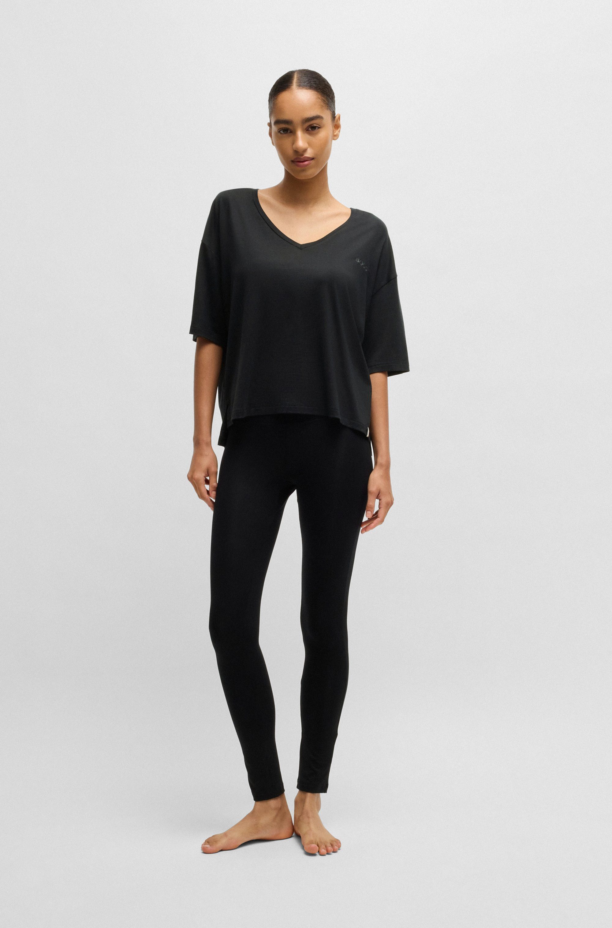 BOSS Shirt met V-hals CP Stripe_T-Shirt met ton-sur-tonlogo