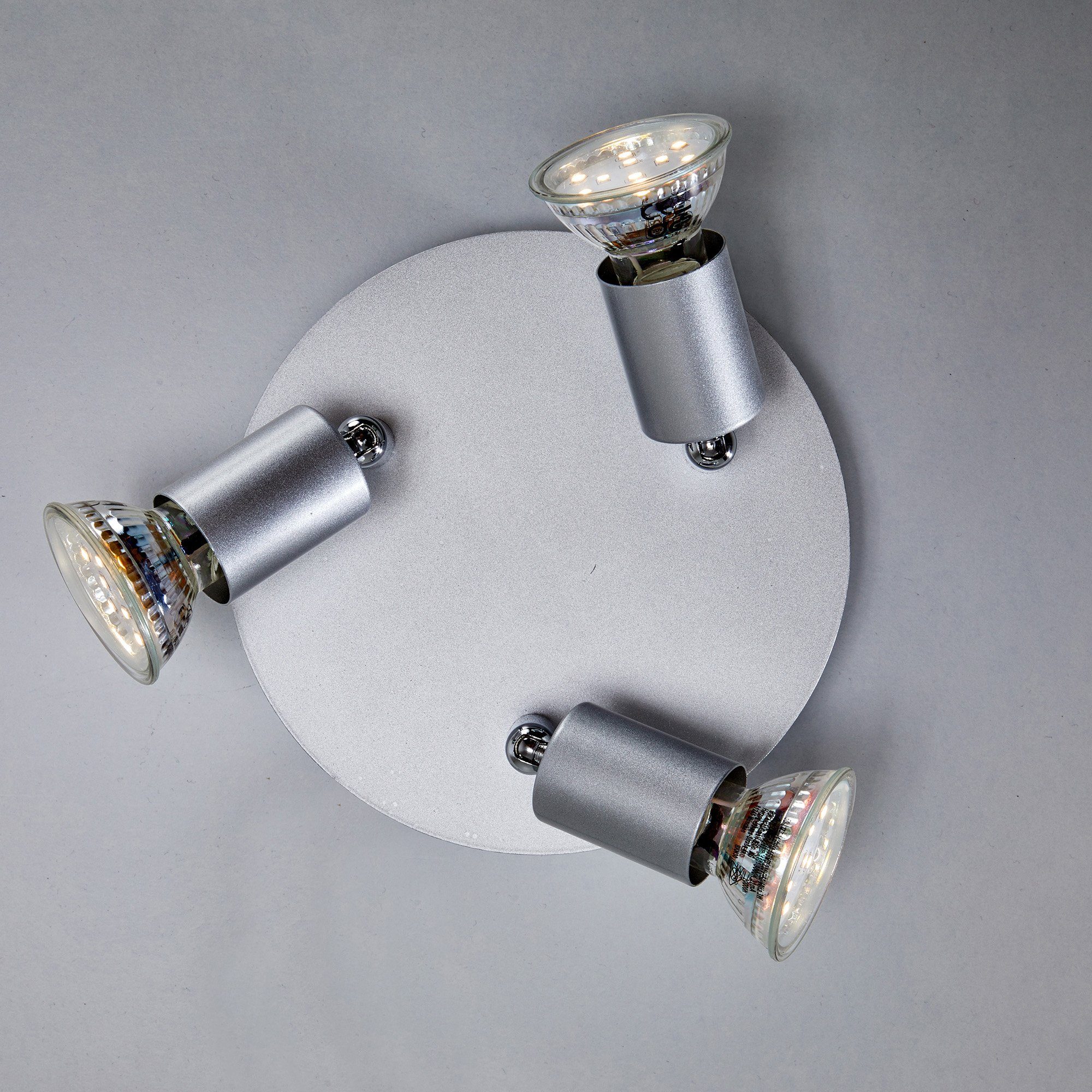 B.K.Licht Ledplafondspots Lunis 3 LED plafondlamp draaibaar, incl. 3W GU10 250LM GU10 warmwit