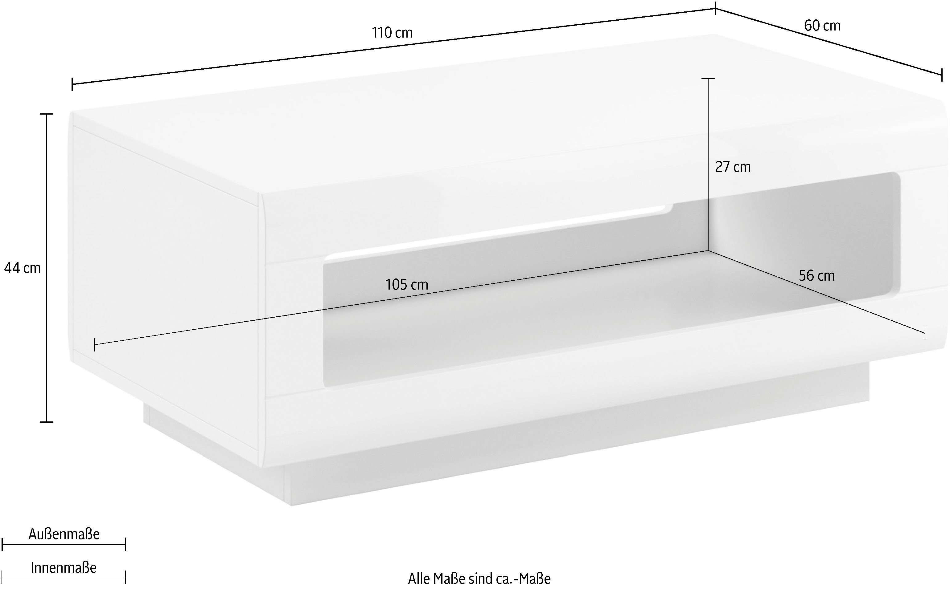 INOSIGN Salontafel Tulsa Breedte 110 cm