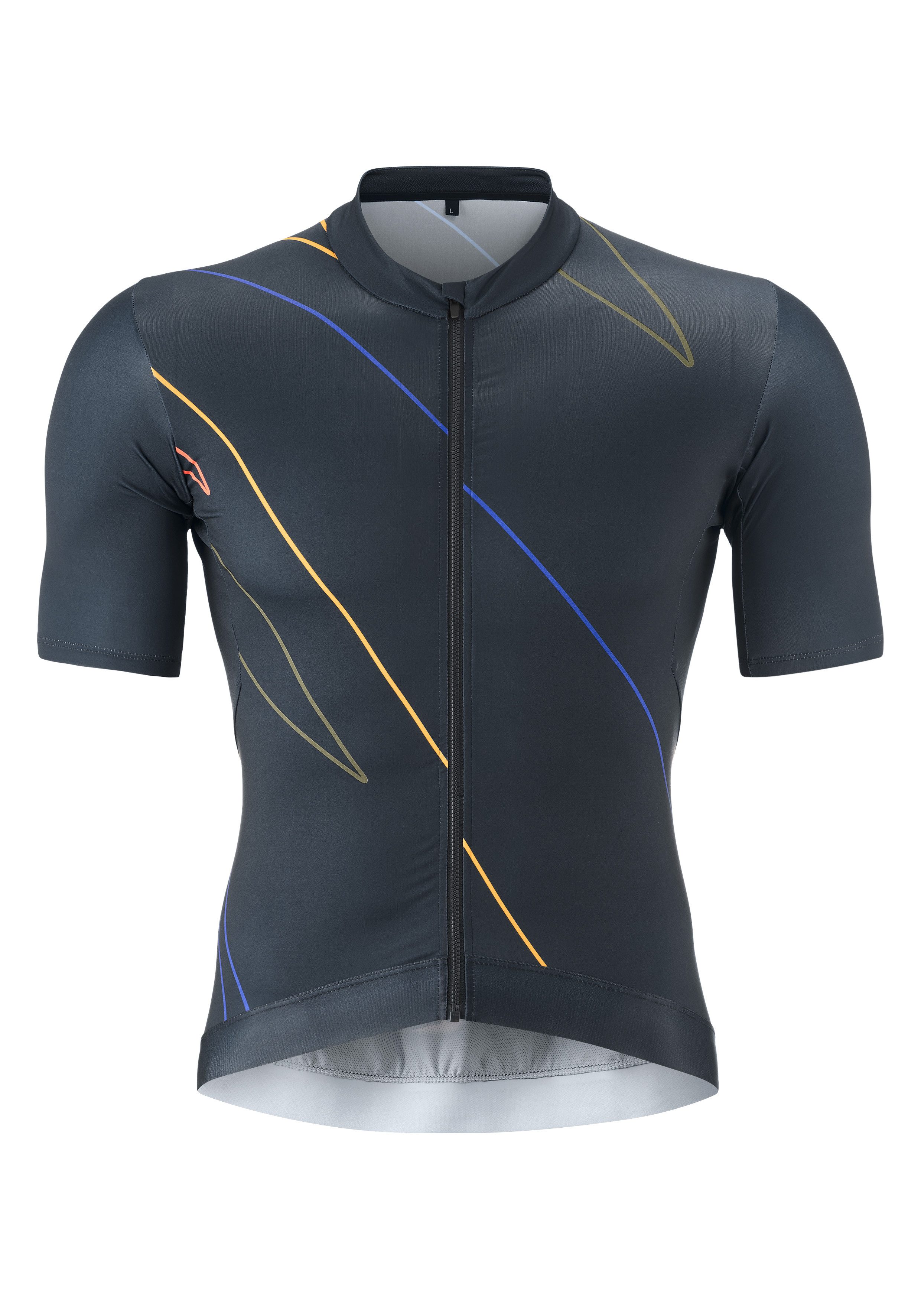 Gonso Fietsshirt Road Jersey Print M Heren fiets trui korte mouwen, full-zip trui, rugzak, slim fit shirts maat XL blauw