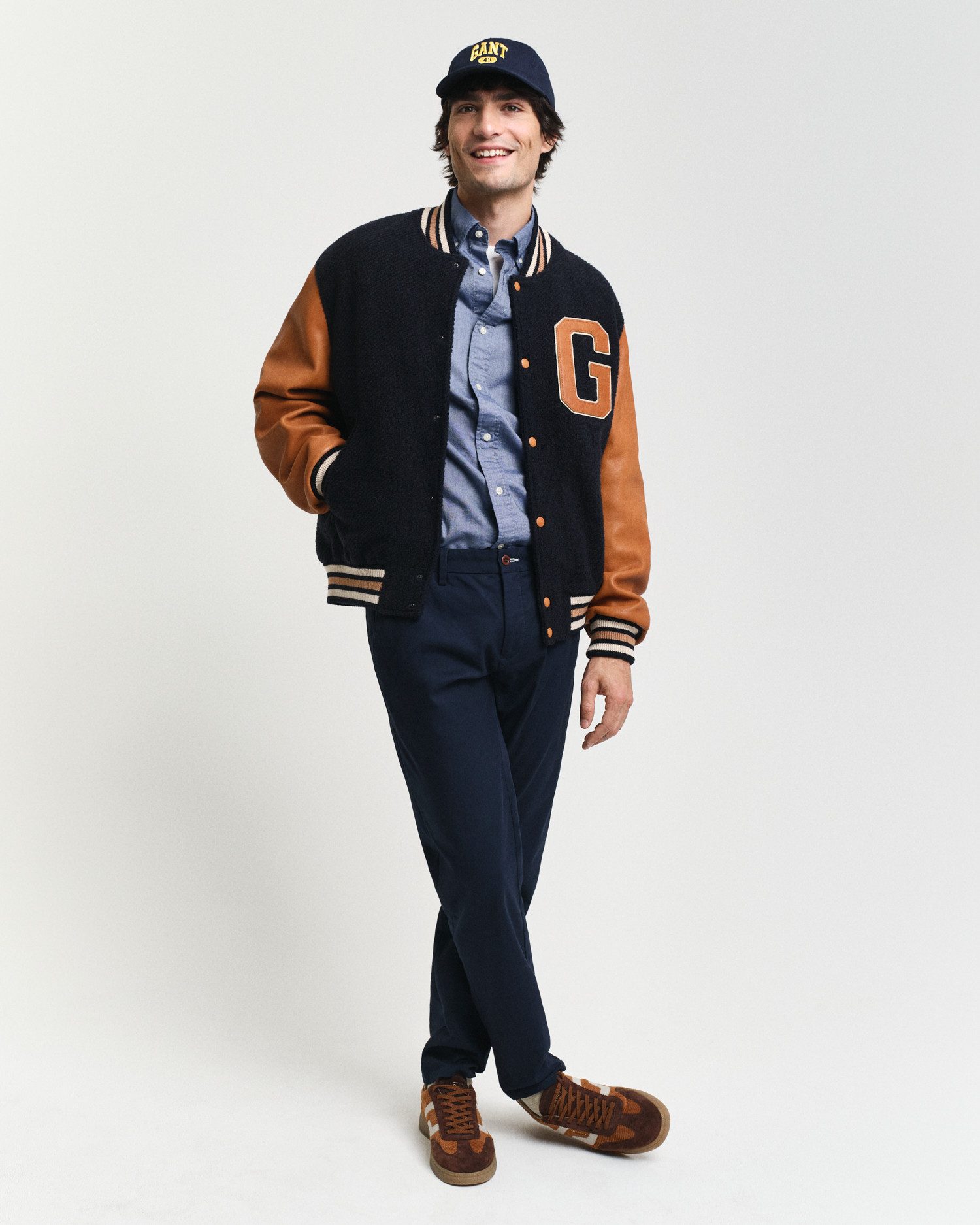 Gant Overhemd met lange mouwen Slim fit Oxford overhemd gestructureerd duurzaam dikker