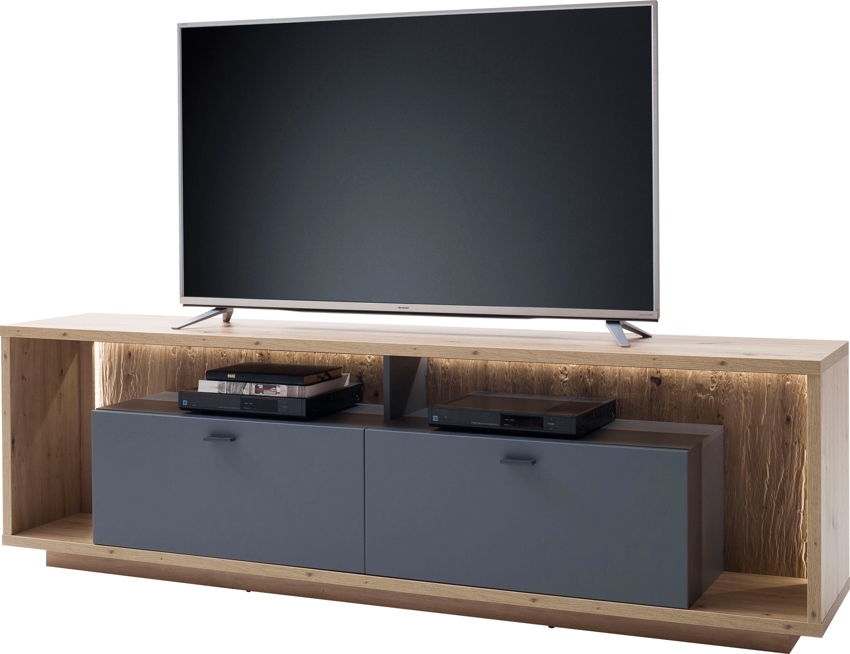 MCA furniture Tv-meubel Lizzano Tv-meubel voor tv tot 80 inch met 3D achterwand, naar keuze met verlichting