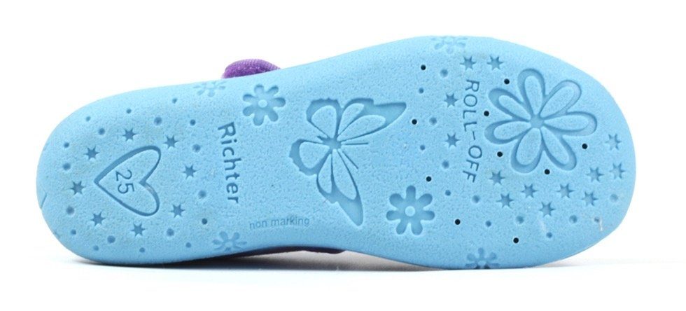 Richter Pantoffels WMS: middel Klittenbandschoen, kleuterschoen met schattige eenhoornprint