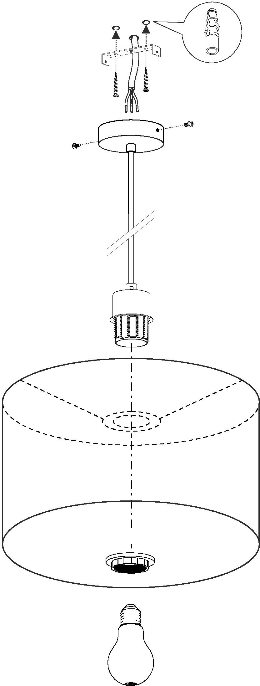 EGLO Hanglamp PASTERI nikkel-mat / ø 38 x h 110 cm / hanglamp van stof