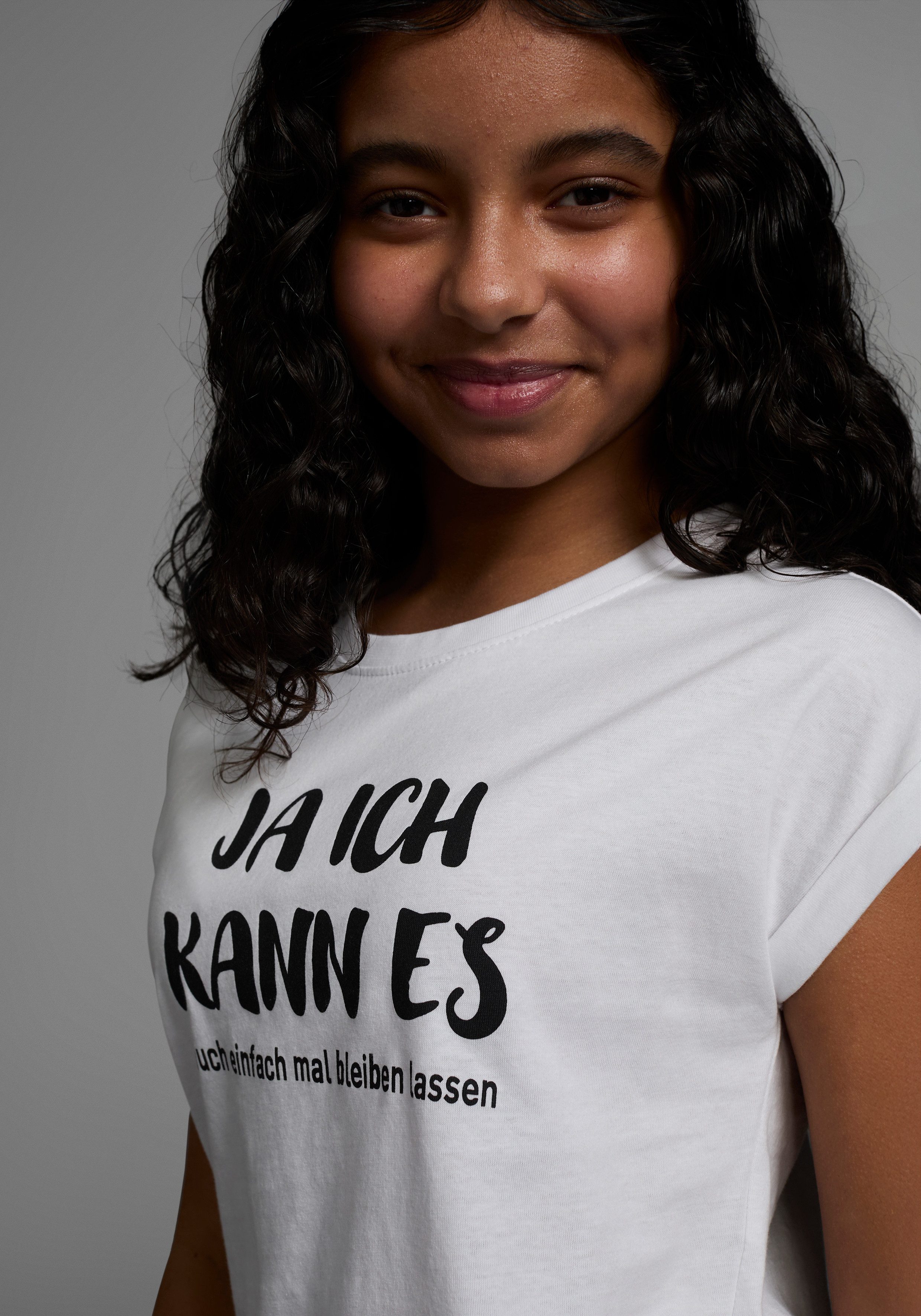 KIDSWORLD T-shirt Ja ik kan het ... Korte mouwen, comfortabele pasvorm, met coole statements