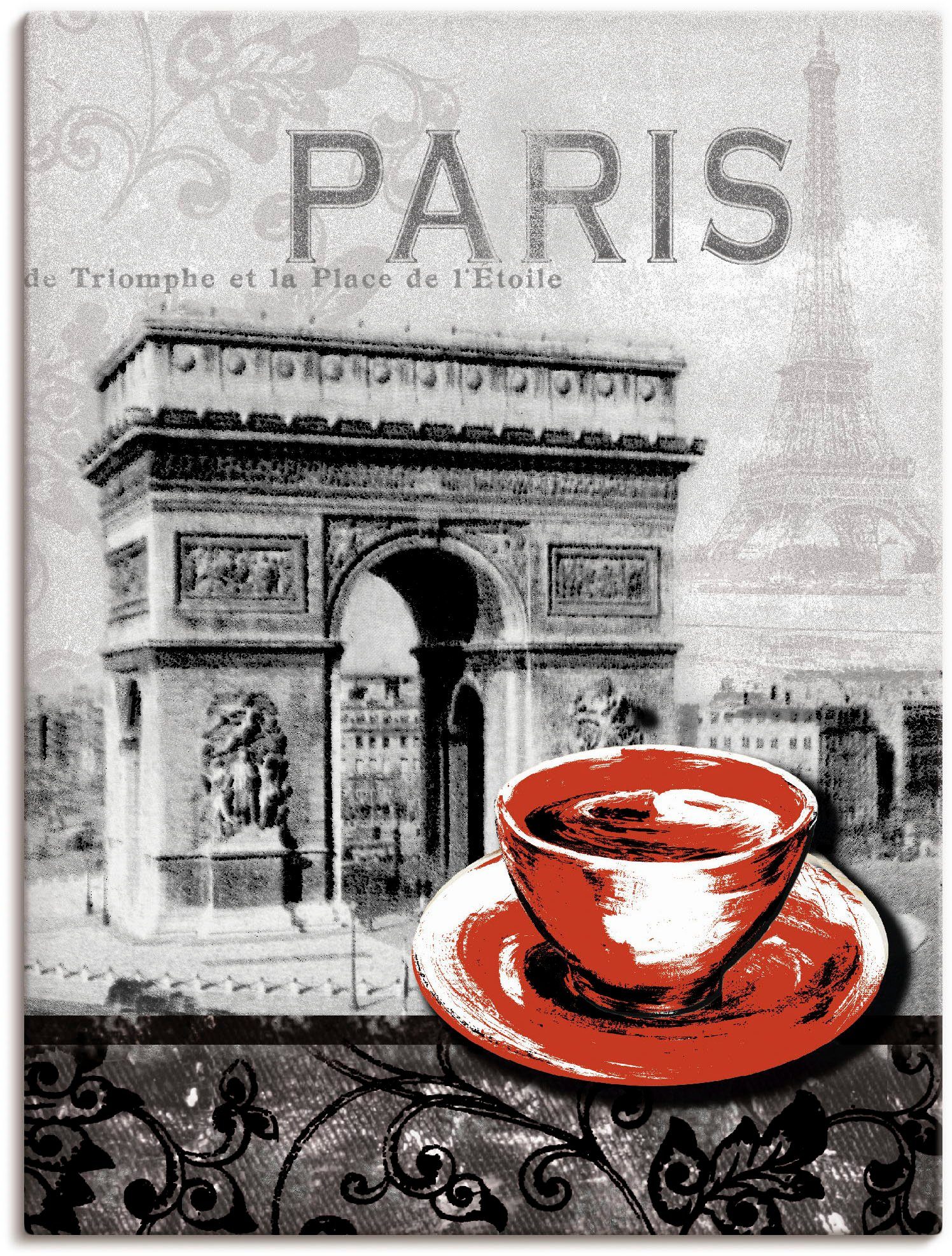 Artland Artprint Parijs - Café au lait in vele afmetingen & productsoorten - artprint van aluminium / artprint voor buiten, artprint op linnen, poster, muursticker / wandfolie ook